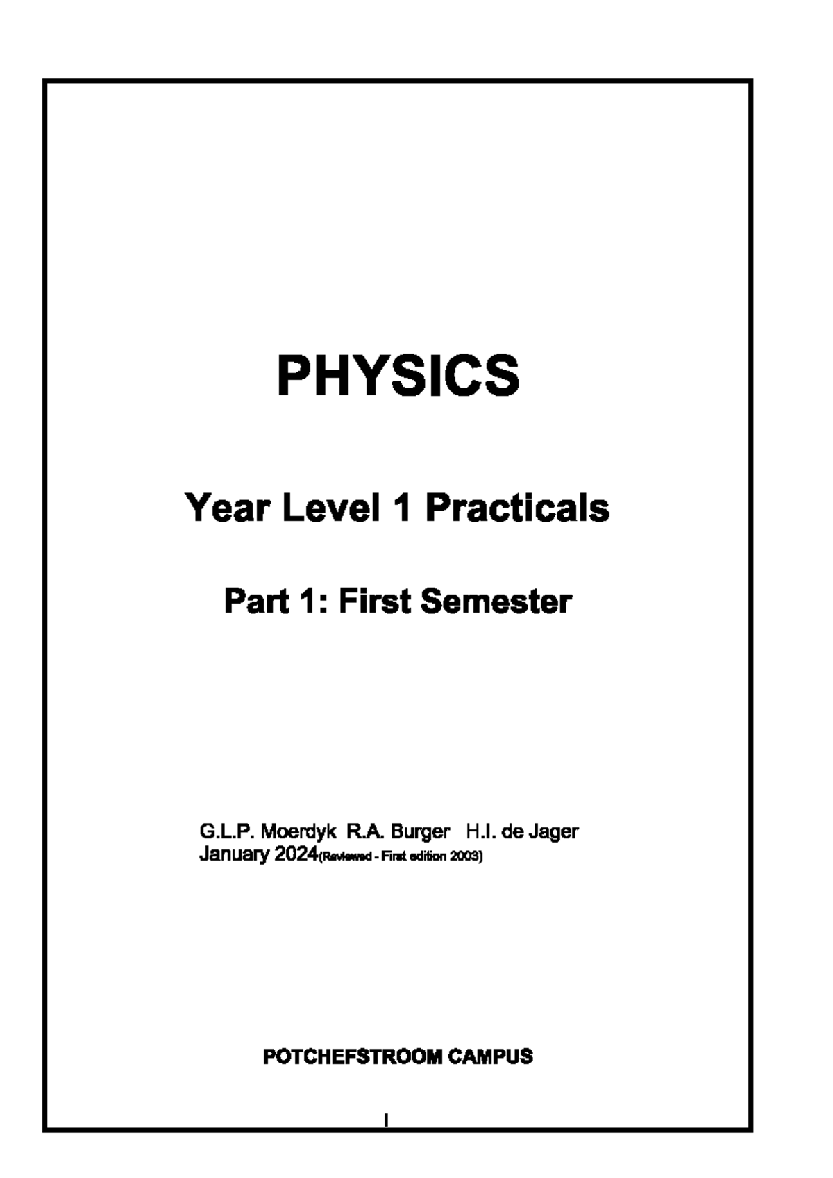 Physics prac guide - FSKS113 - Studocu