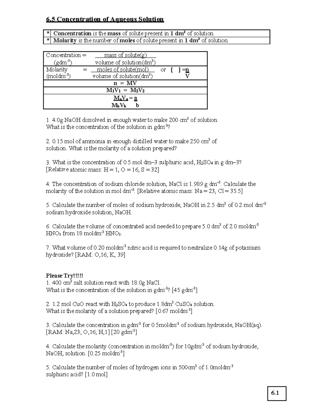 Notes 6.5 latest-converted - Chemistry - UUM - Studocu