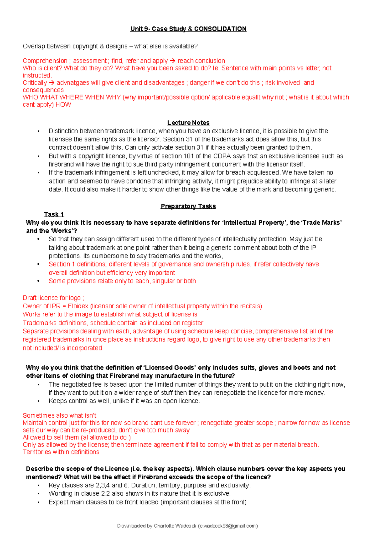 9. Case Study & Consolidation - Unit 9- Case Study & CONSOLIDATION ...
