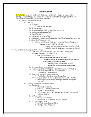Contracts Outline - CONTRACTS OUTLINE I. Introduction: Reading and ...