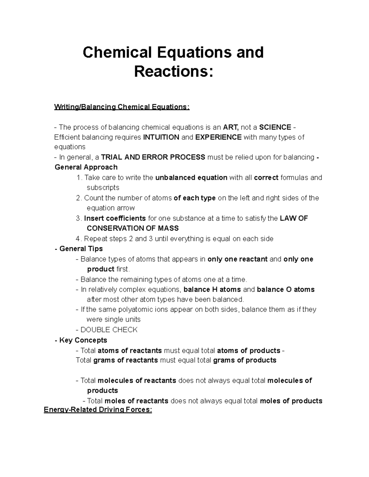 assignment on chemical equation