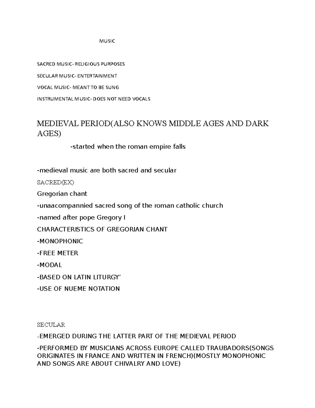 Music Notes - MUSIC SACRED MUSIC- RELIGIOUS PURPOSES SECULAR MUSIC ...