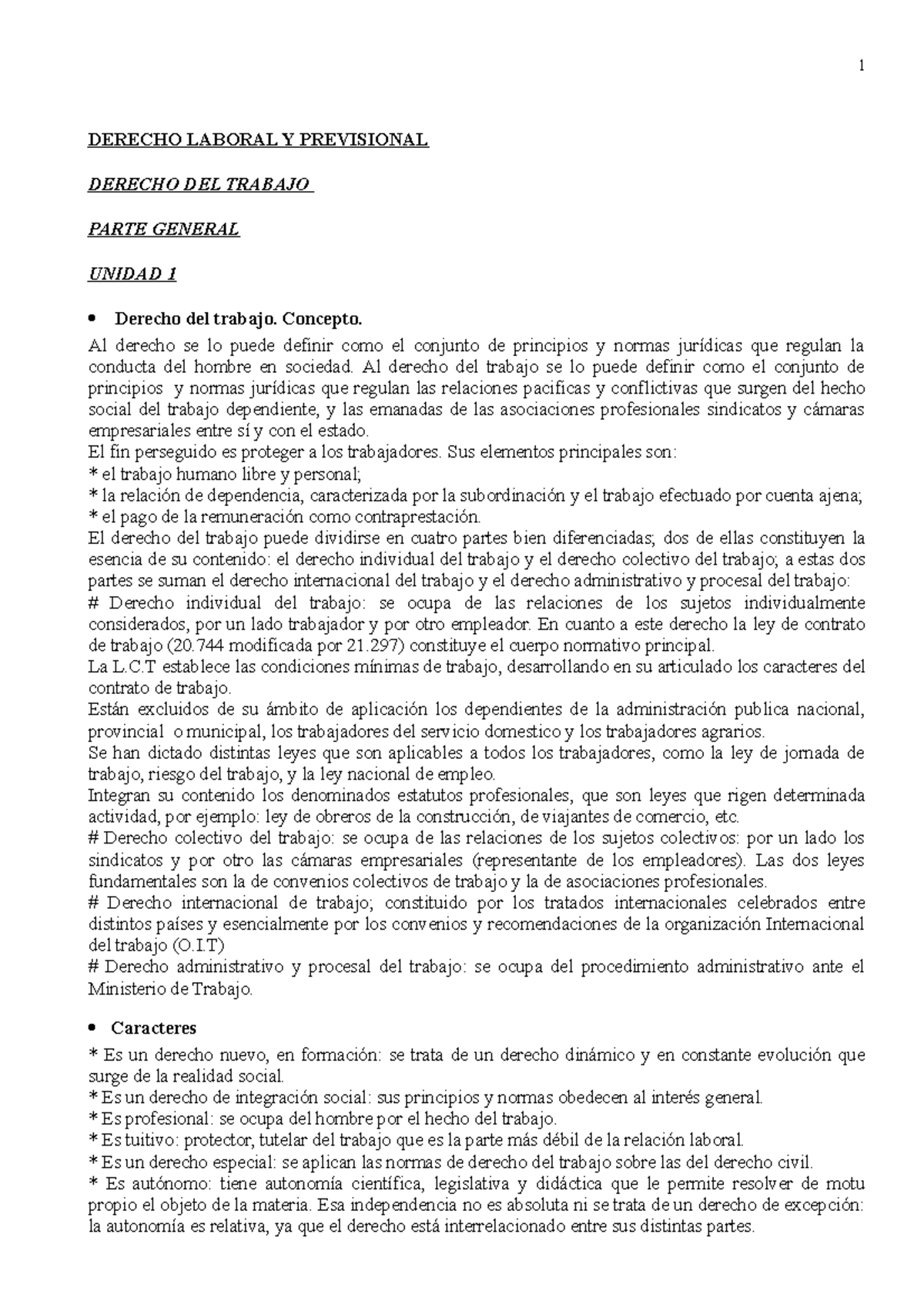 Laboral - Resumen 3 - DERECHO LABORAL Y PREVISIONAL DERECHO DEL TRABAJO ...