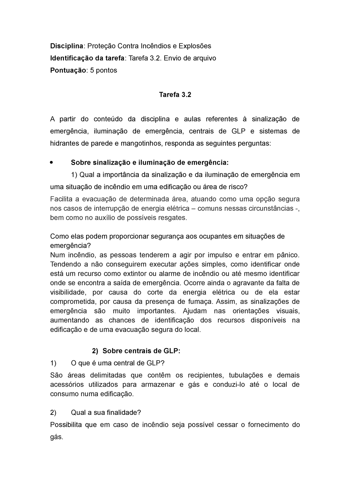 Exercícios - Sistemas de Proteção contra incêndios e explosões - Leis e  normas regulamentadores