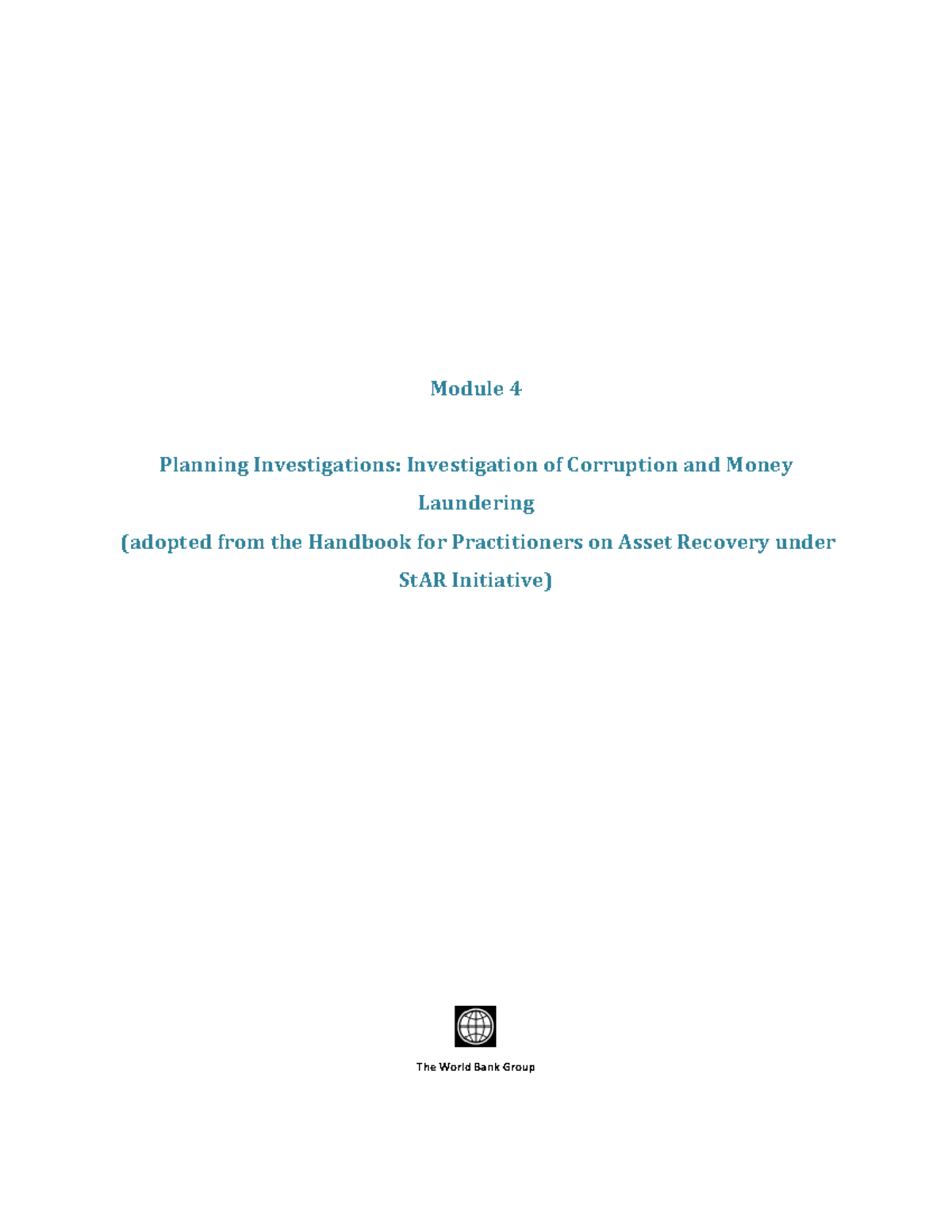 AMLModule 4 - reading material - Module 4 Planning Investigations ...