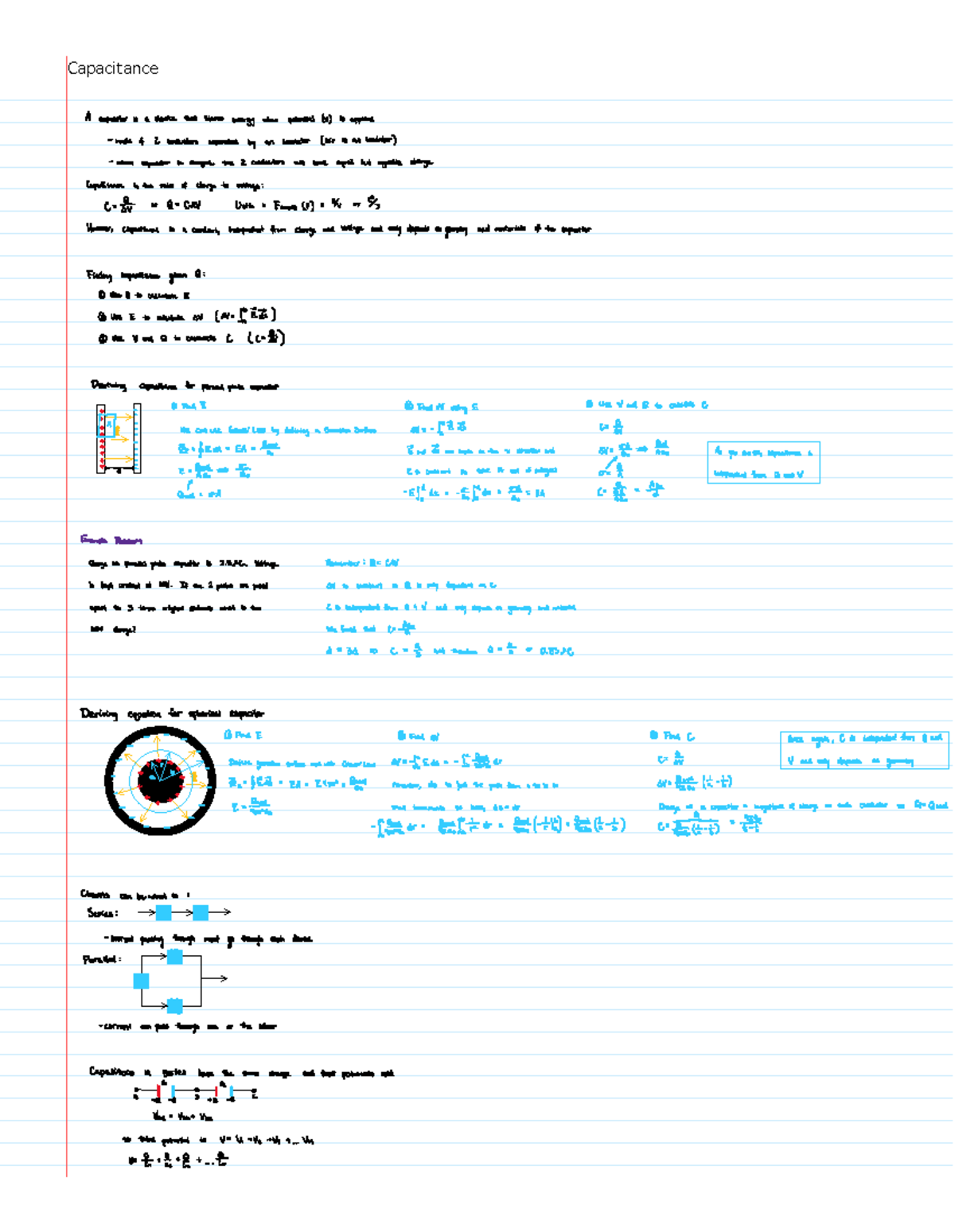 Capacitance - PHYS 1200 - Studocu
