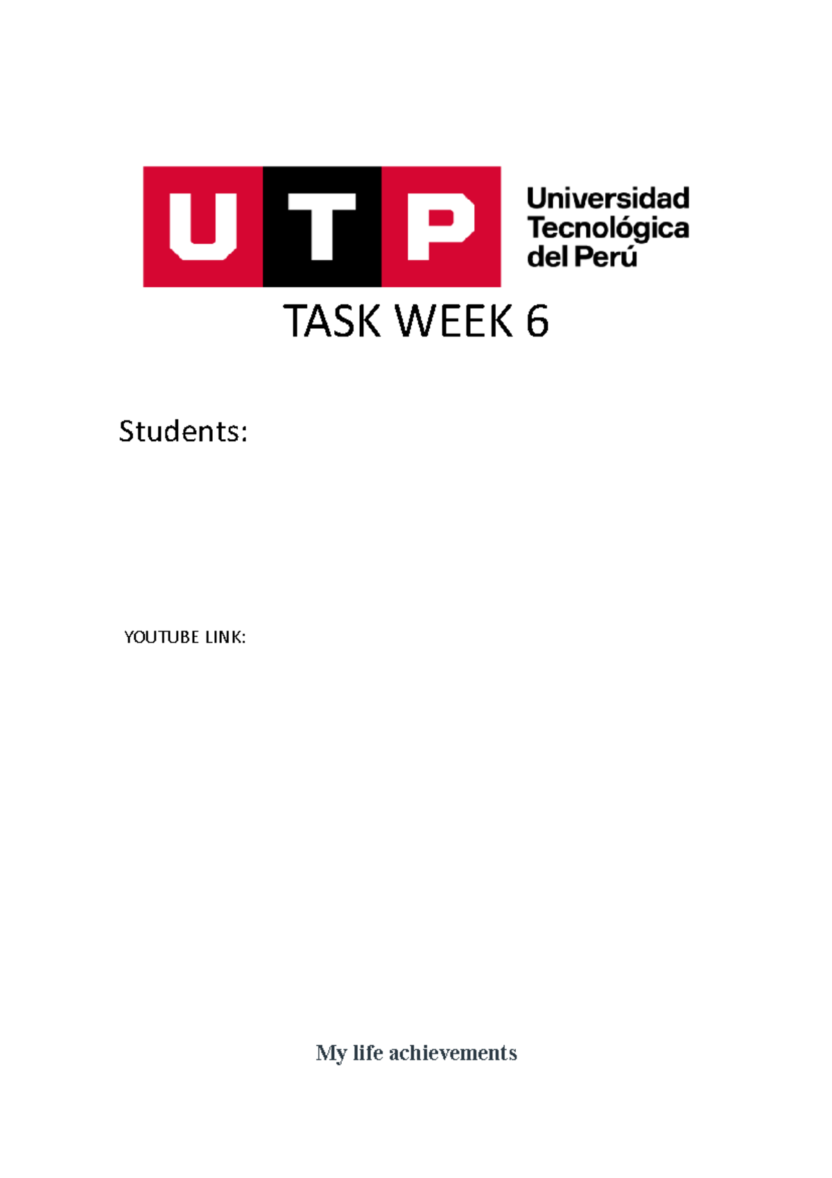 TASK WEEK 6 - semana 6 , conversación del curso de ingles de la ...