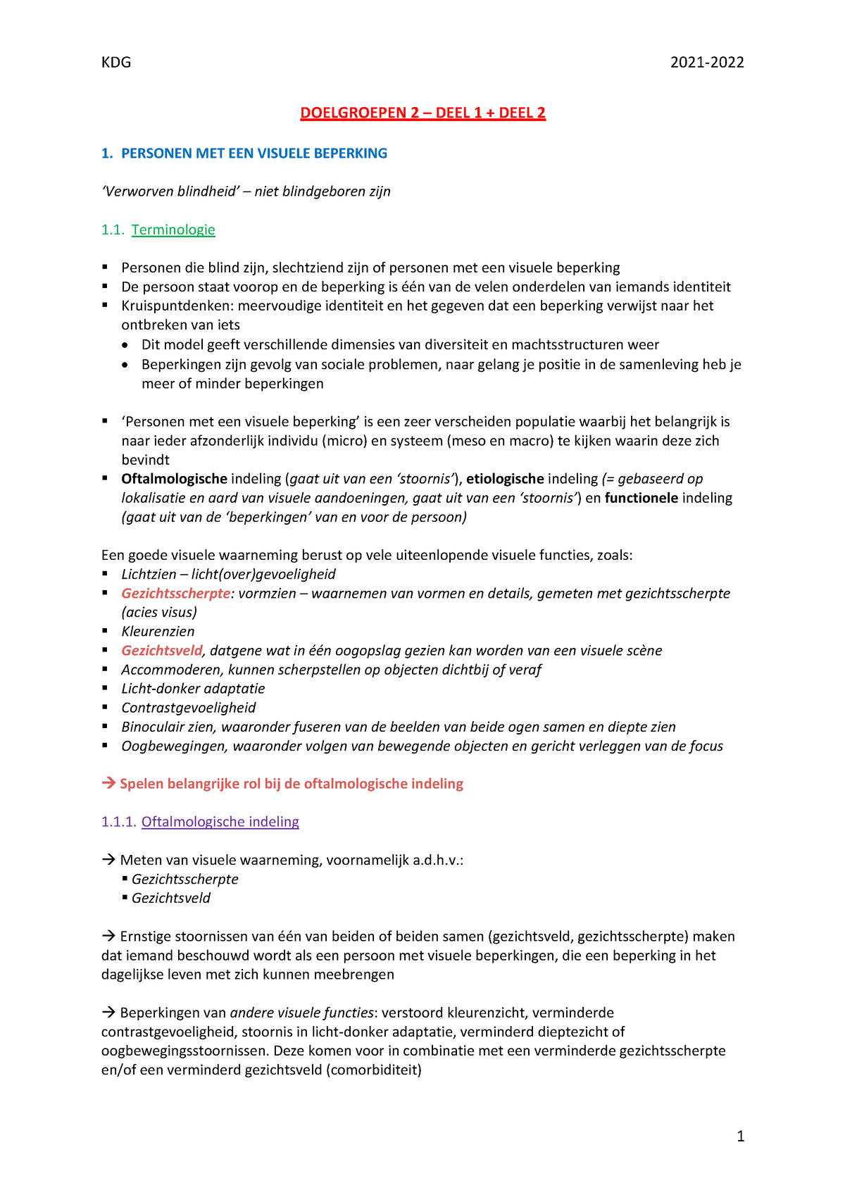 Doelgroepen 2 Samenvatting - DOELGROEPEN 2 3 DEEL 1 + DEEL 2 1 ...