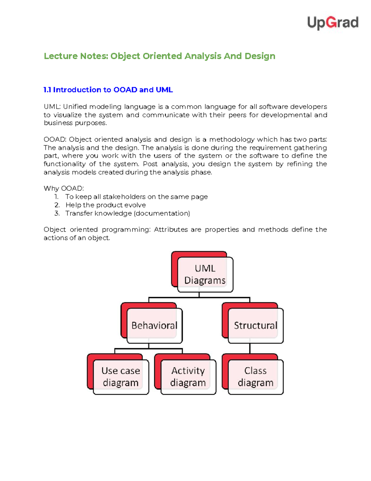 Lecture+notes+OOAD - .👇🏻 - Lecture Notes: Object Oriented Analysis And ...
