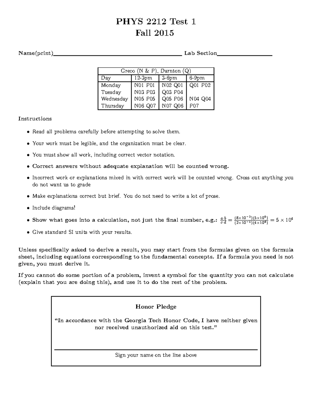 2212 Test1 Fall 2015 This is a past test given by Alicea Muenez for