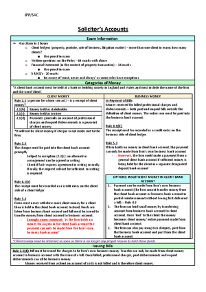 Revision prep for solicitors accounts - Exam Format 5 MCQ’s Client ...