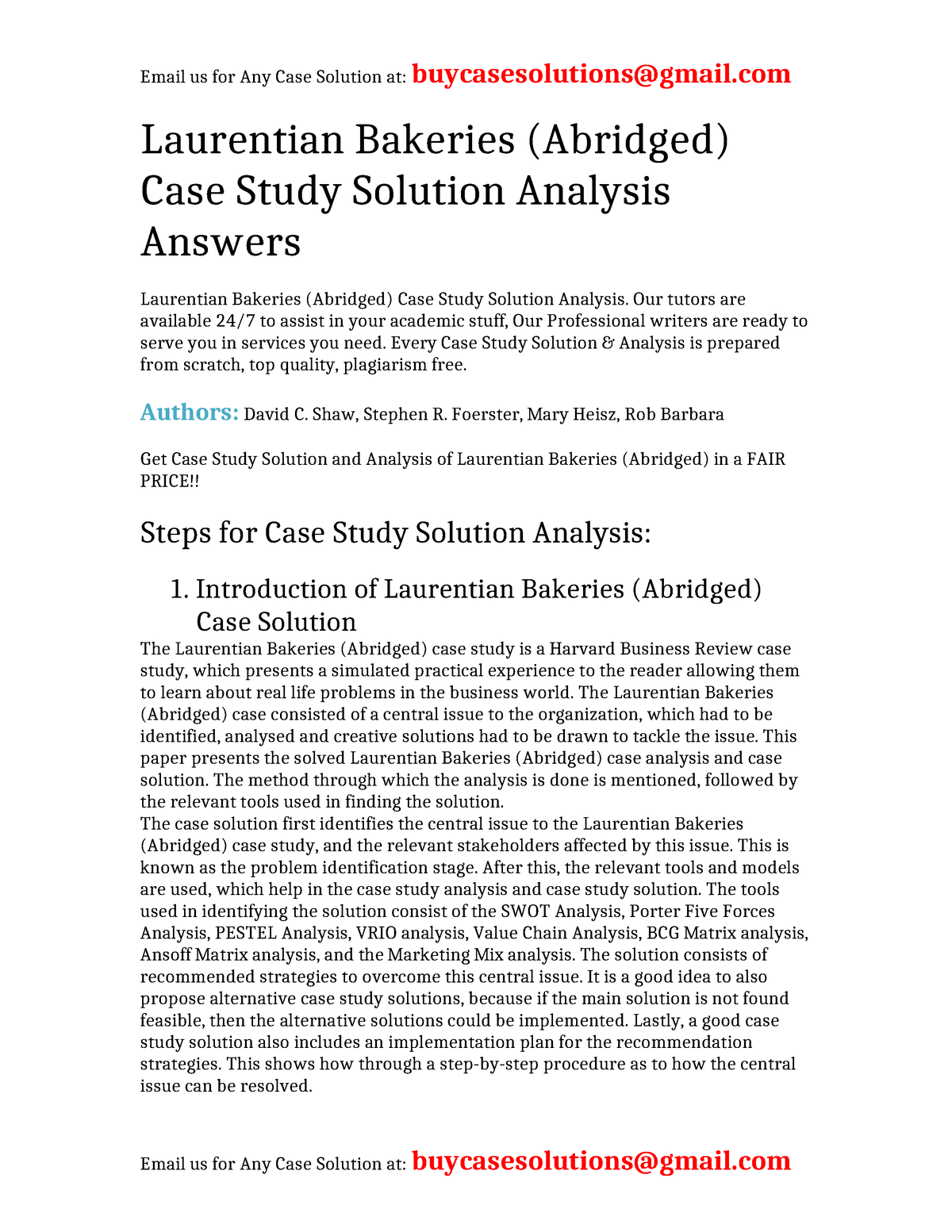 sunburst bakeries case study answers