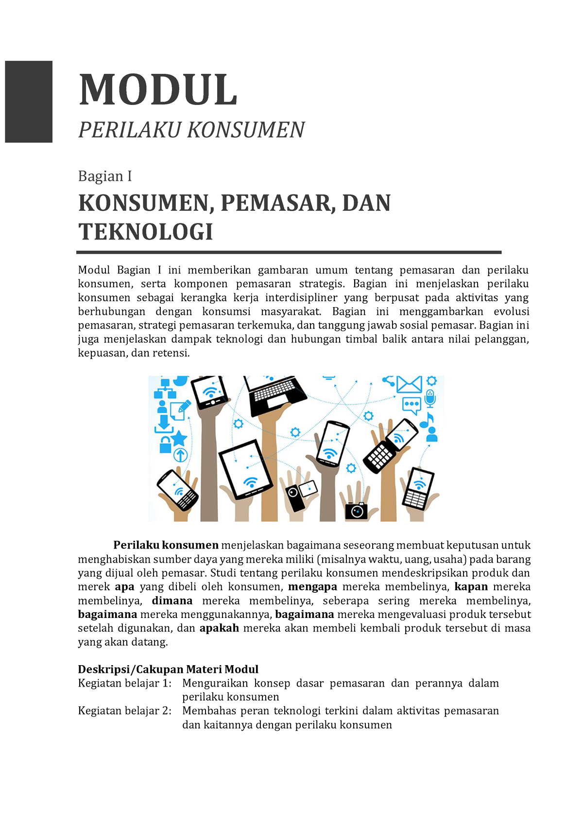 Modul Consumer Behavior 1 - MODUL PERILAKU KONSUMEN Bagian I KONSUMEN ...