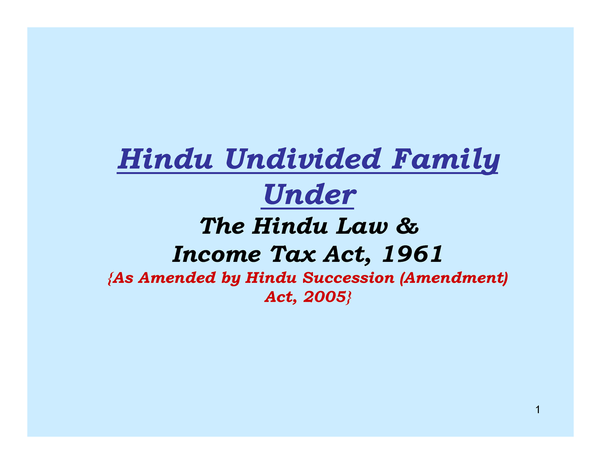 sumnary-of-huf-in-income-tax-hindu-undivided-family-under-the-hindu