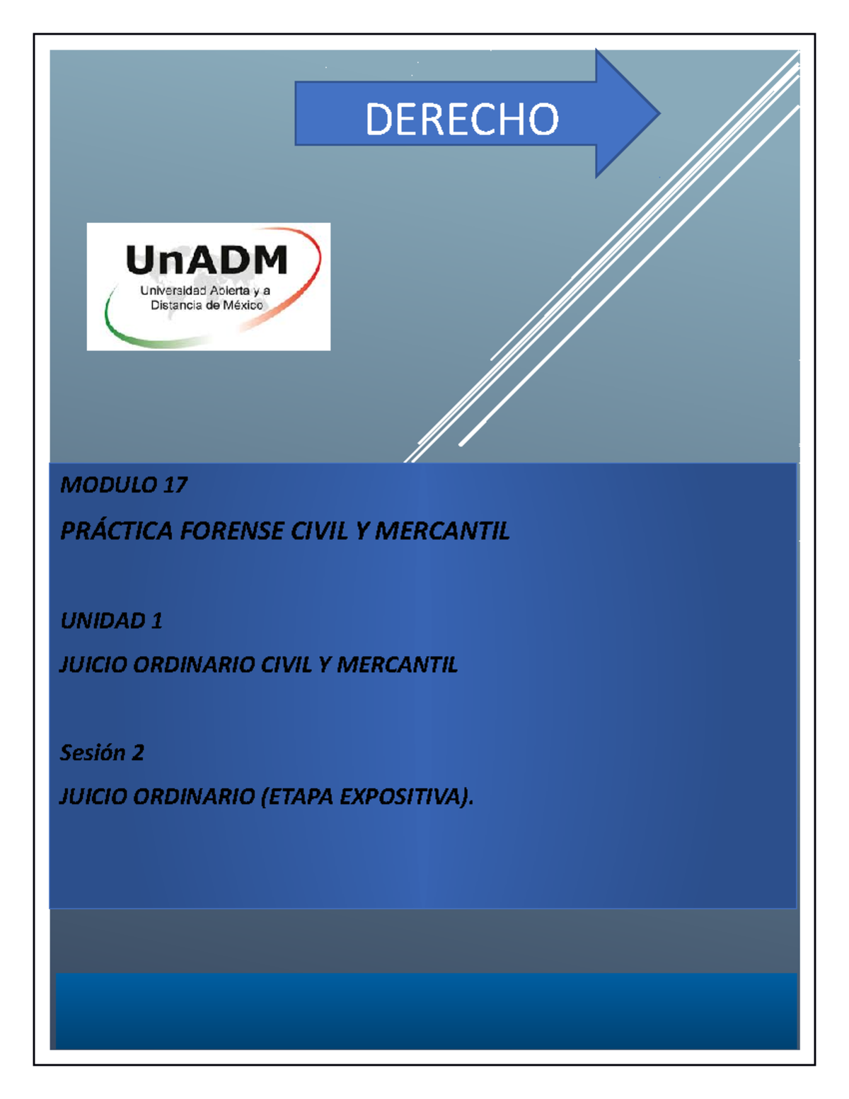 M17 U1 S2 - Practica Forence - DERECHO MODULO 17 PRÁCTICA FORENSE CIVIL ...