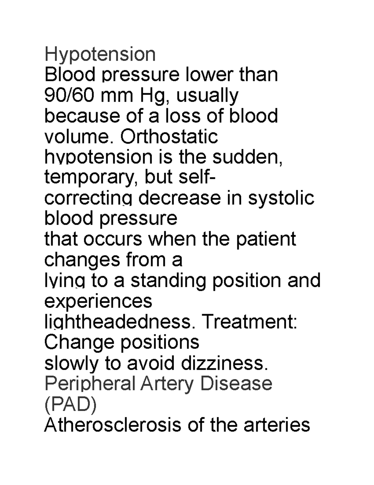 Cardiology (12) Medical Terminology Hypotension Blood pressure