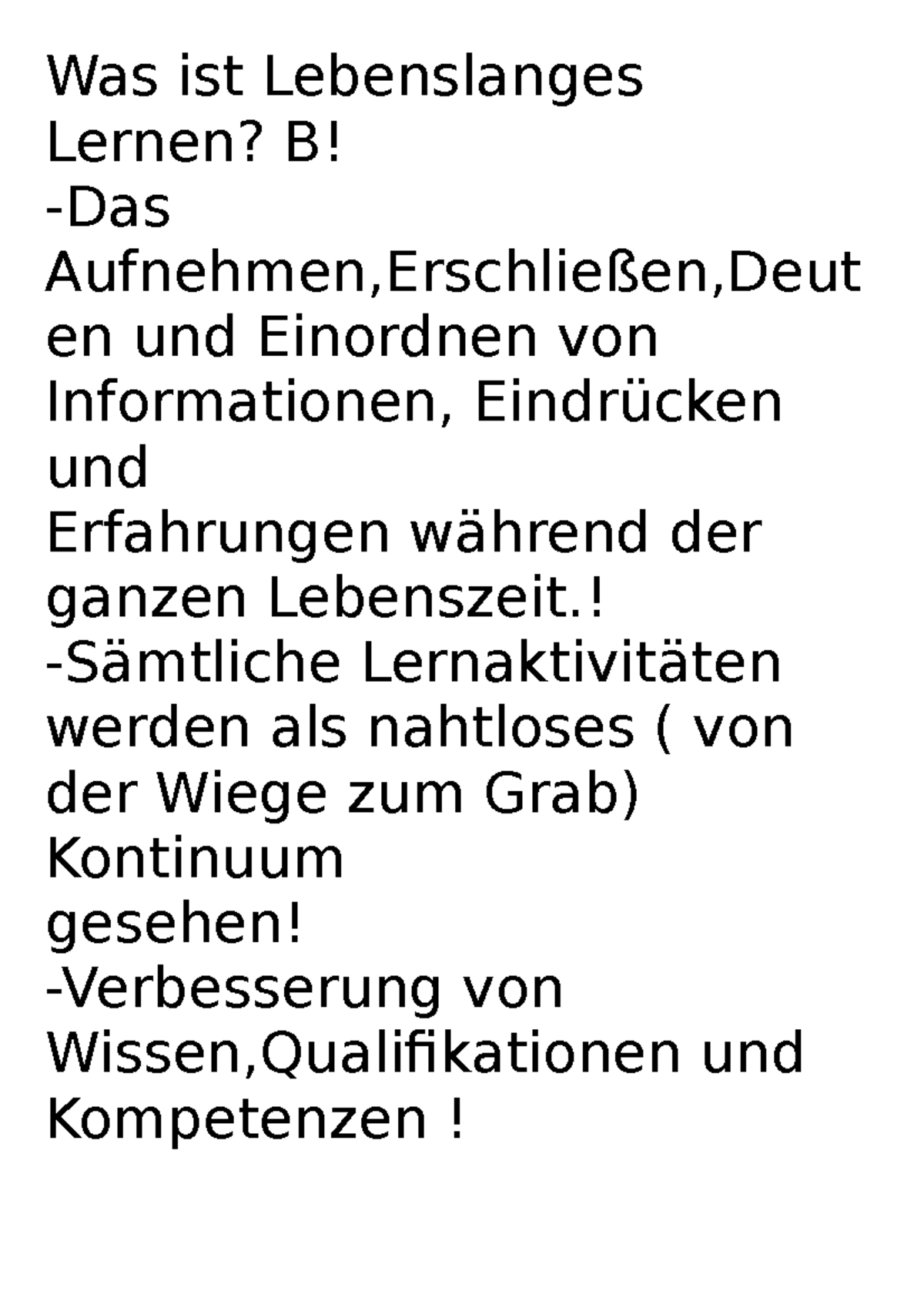 Pongratz Kurzfassung - AEW Modul 2 Und 4 Prüfung - Was Ist Lebenslanges ...