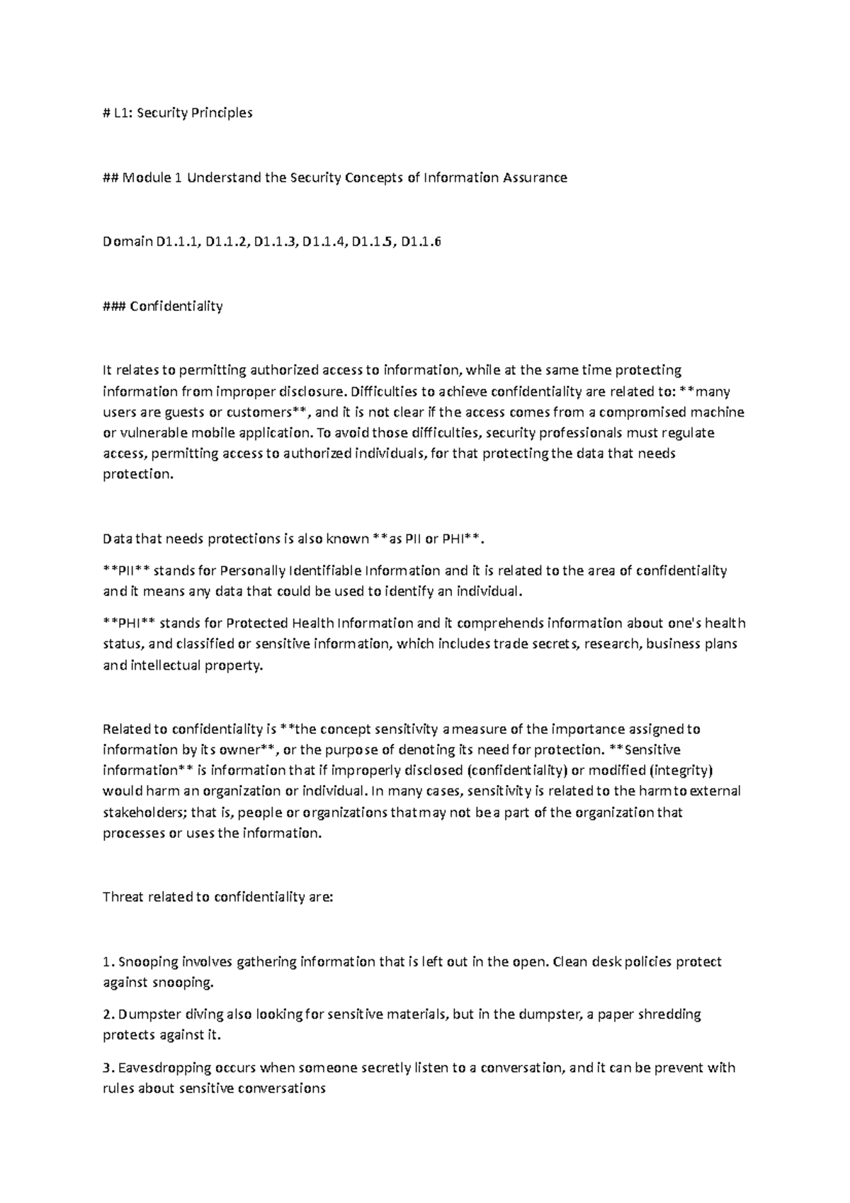 L1 Security Principles - L1: Security Principles Module 1 Understand ...