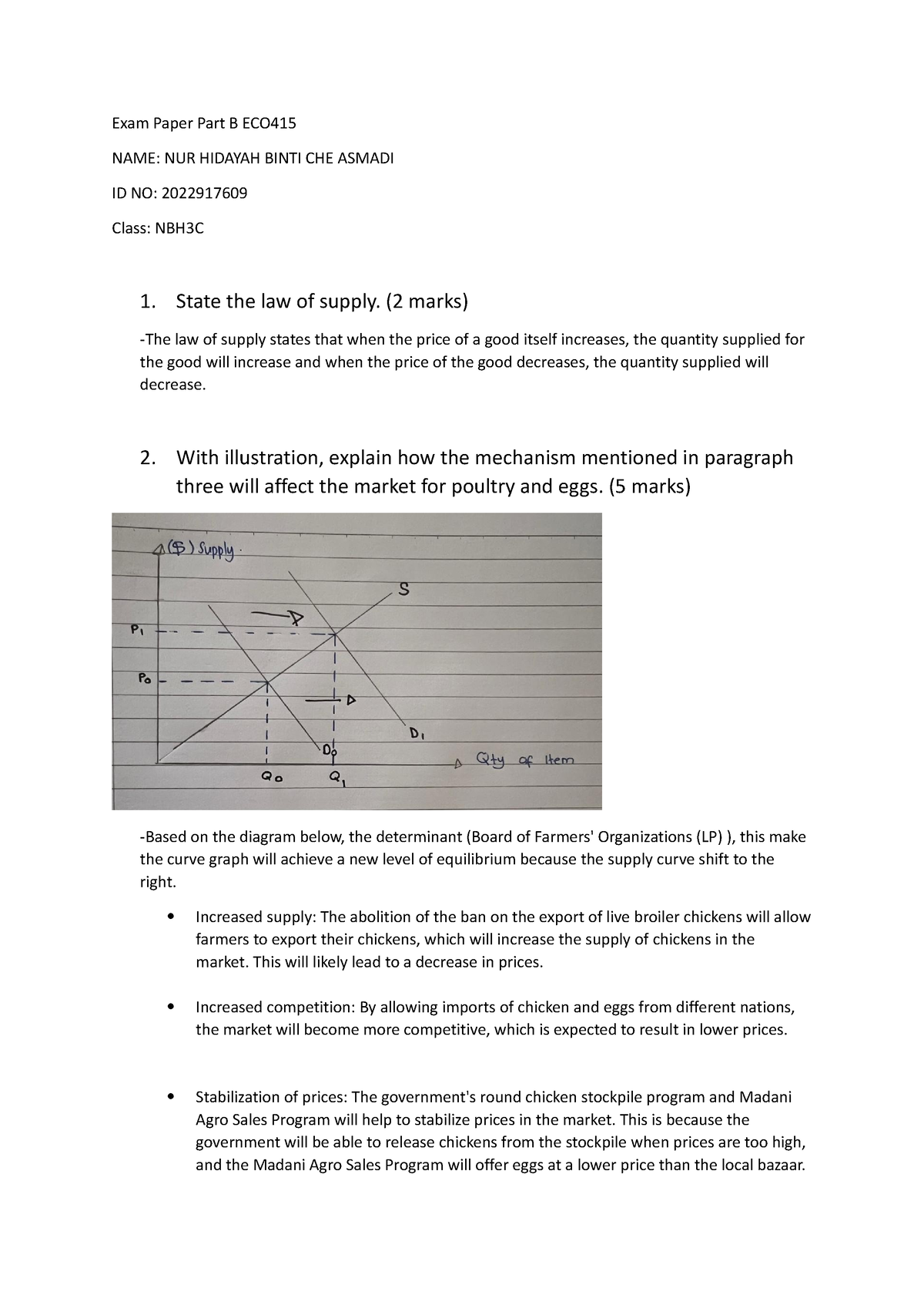 Exam Paper Part B ECO415 - Exam Paper Part B ECO NAME: NUR HIDAYAH ...