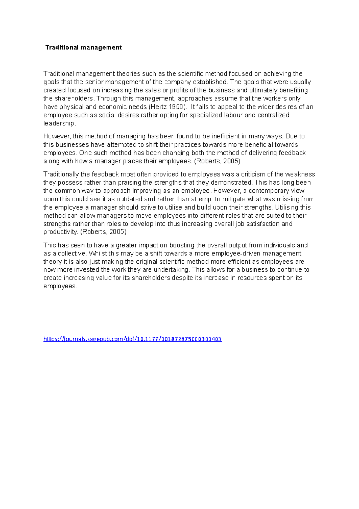 Traditional management - Traditional management Traditional management ...
