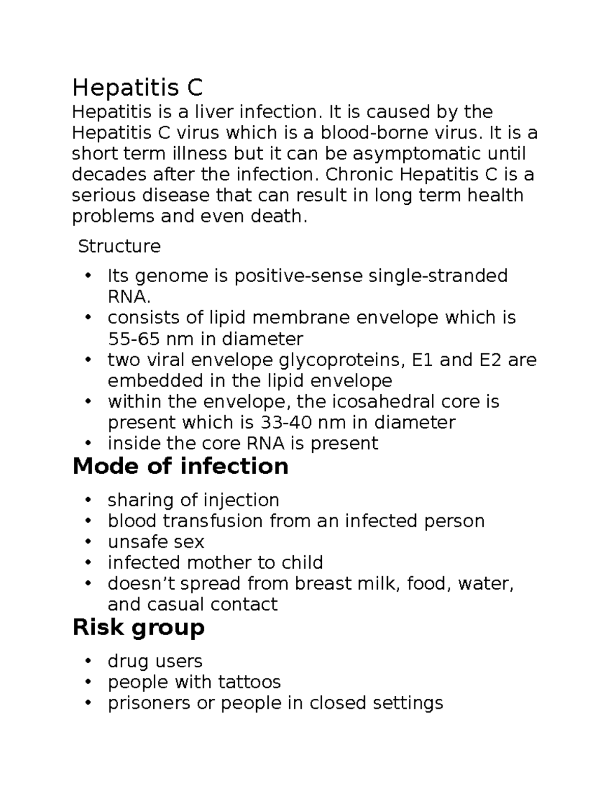 essay on hepatitis c