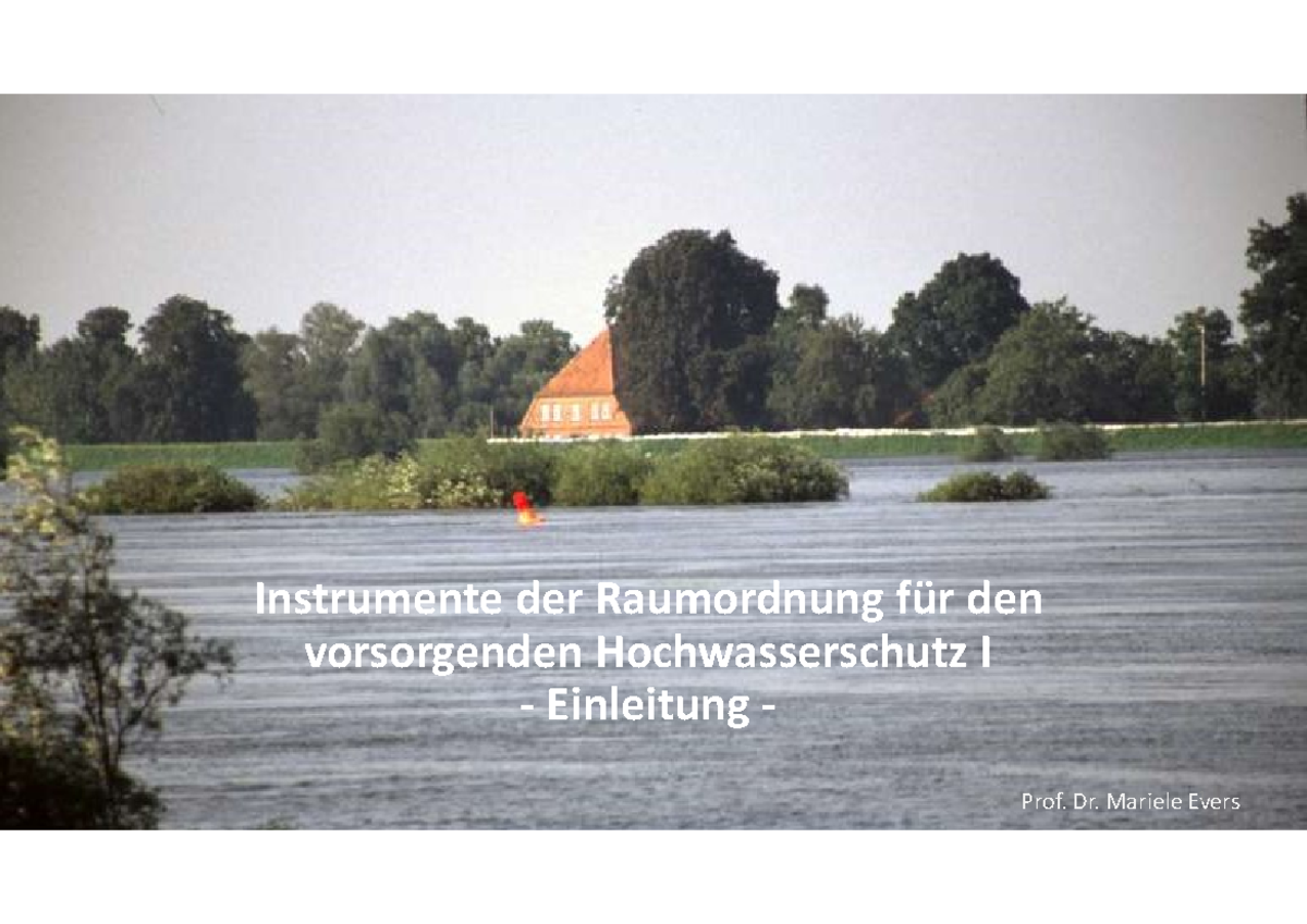 1 Hochwasser Und RO - Umweltplanung - Instrumente Der Raumordnung Für ...