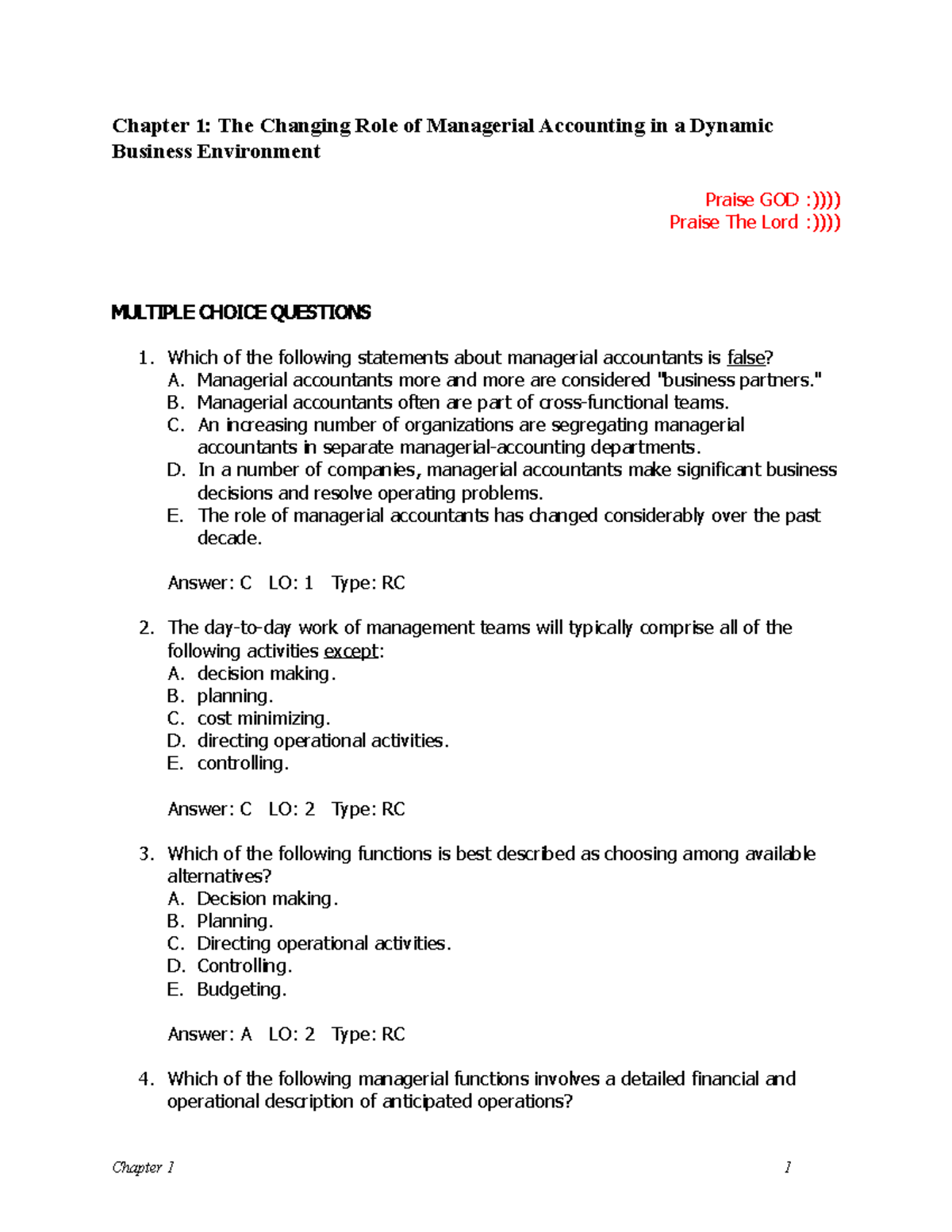 Chapter 01.The Changing Role of Managerial Accounting in a Dynamic ...