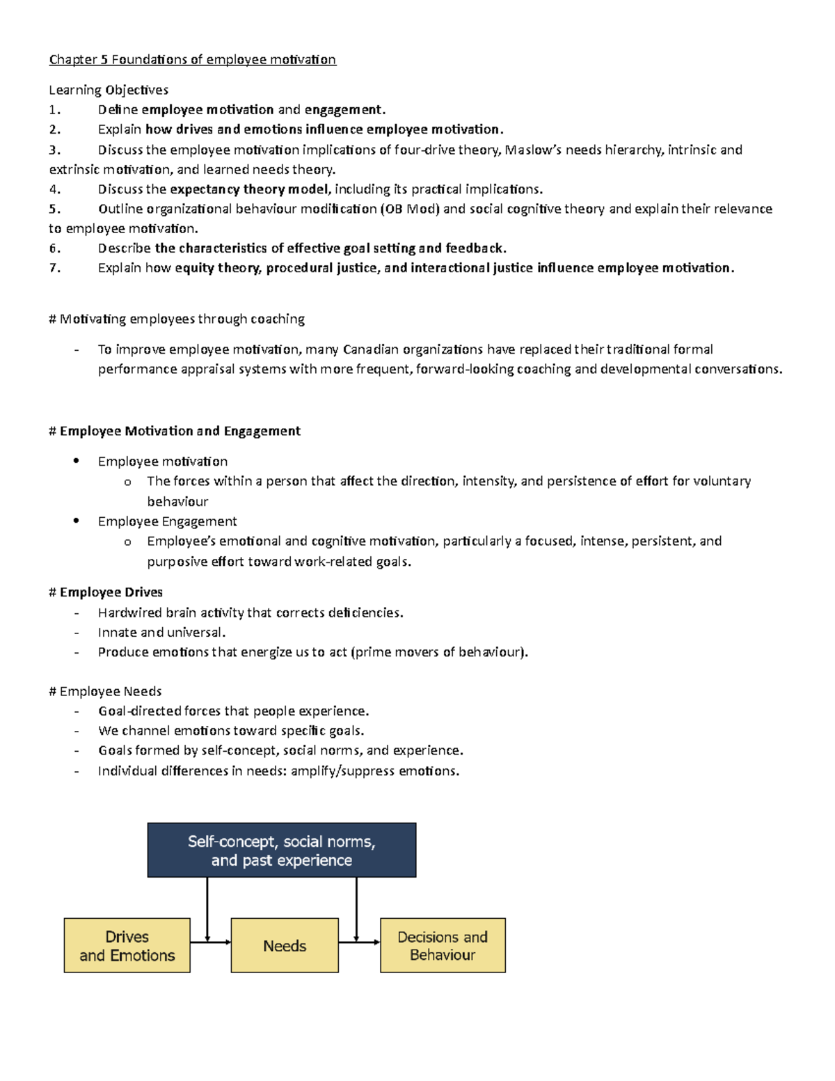 Chapter 5 Foundations of employee motivation - Chapter 5 Foundations of ...