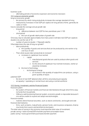 Econ Chapter 2 Notes - Study Guide - Econ Chapter 2 Notes, Terms, and ...