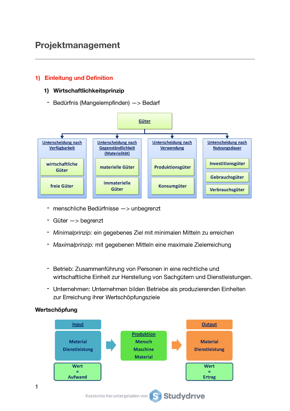 Projektmanagement Zusammenfassung-2 - Projektmanagement 1) Einleitung ...