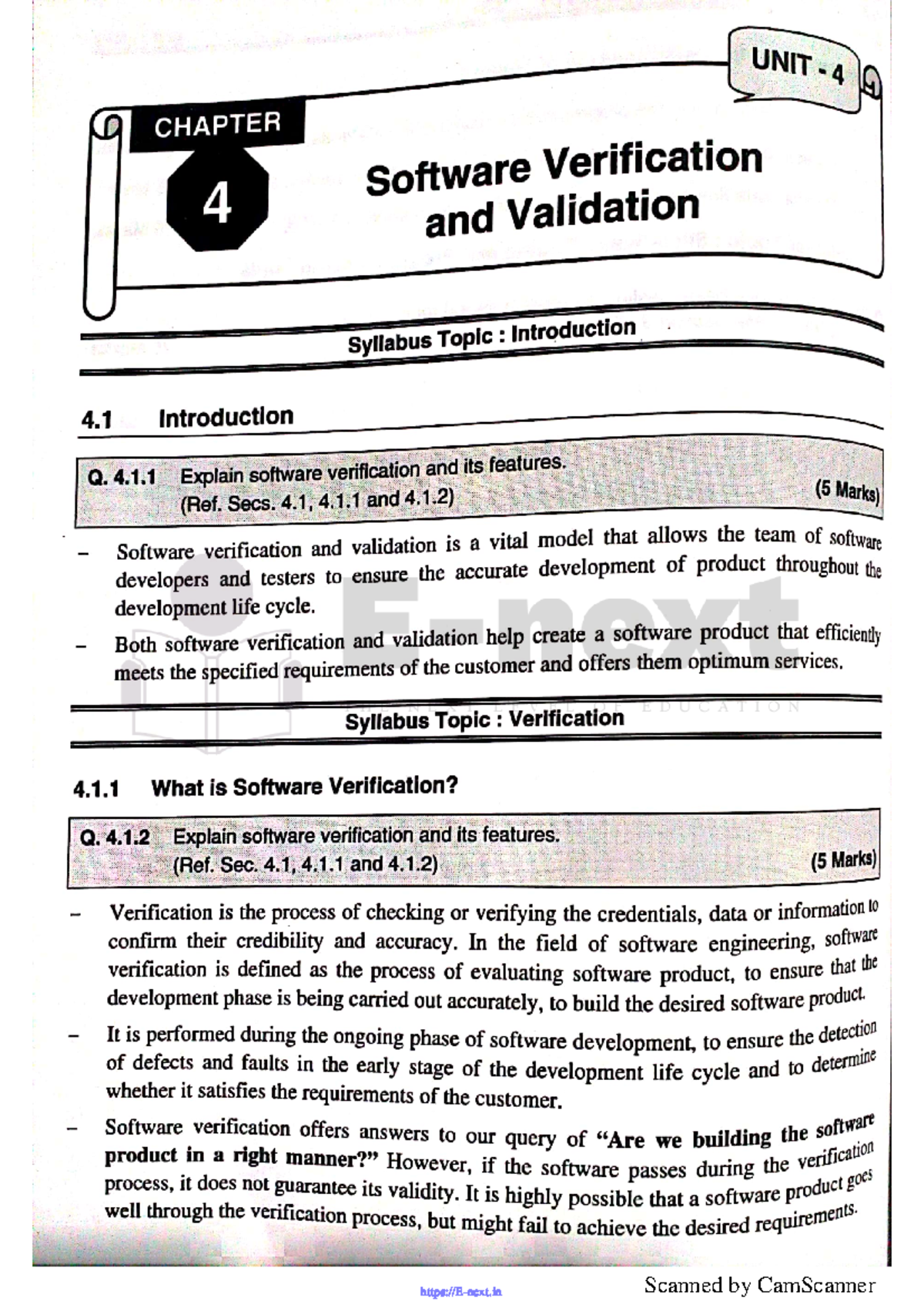 4-Software Verification and Validation (E-next - Bachelor of ...