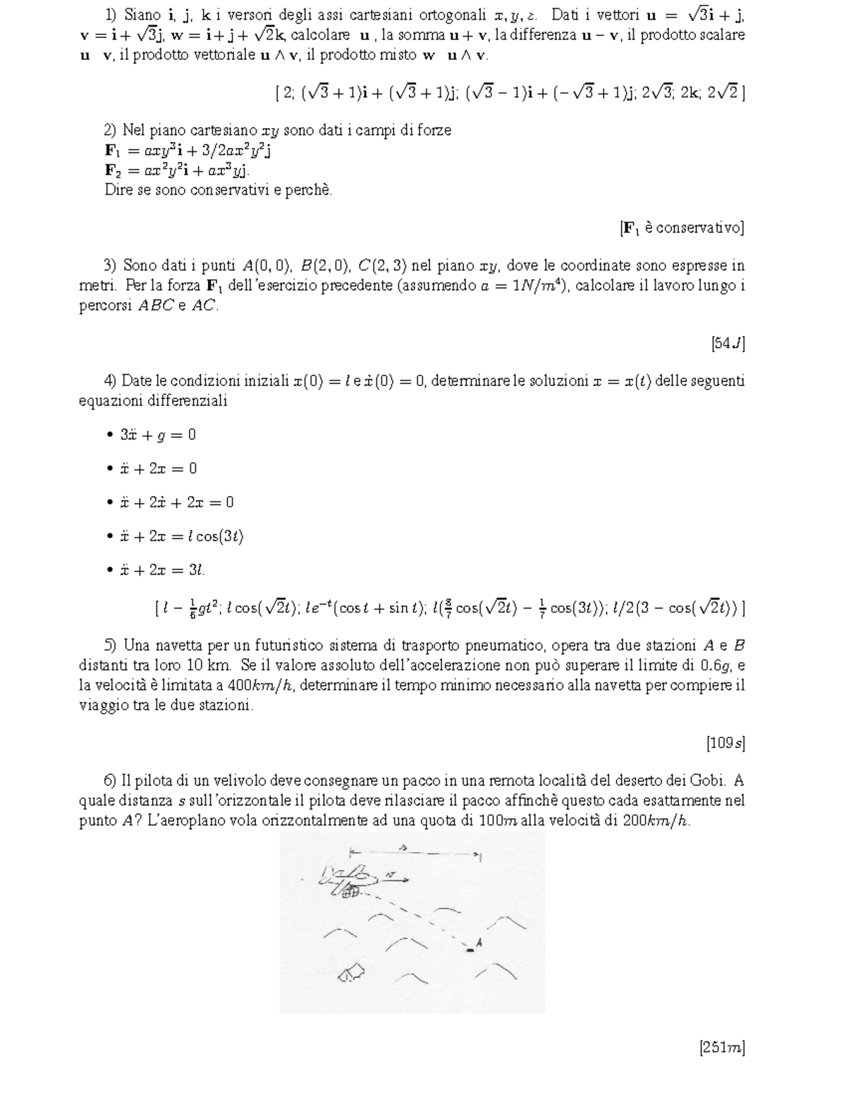 1 Esercitazione Sui Prerequisiti Sianoi Kiversoridegliassicartesianiortogonalix Datiivettoriu Calcolare Lasommau Ladifferenzau Ilprodottoscalare Studocu