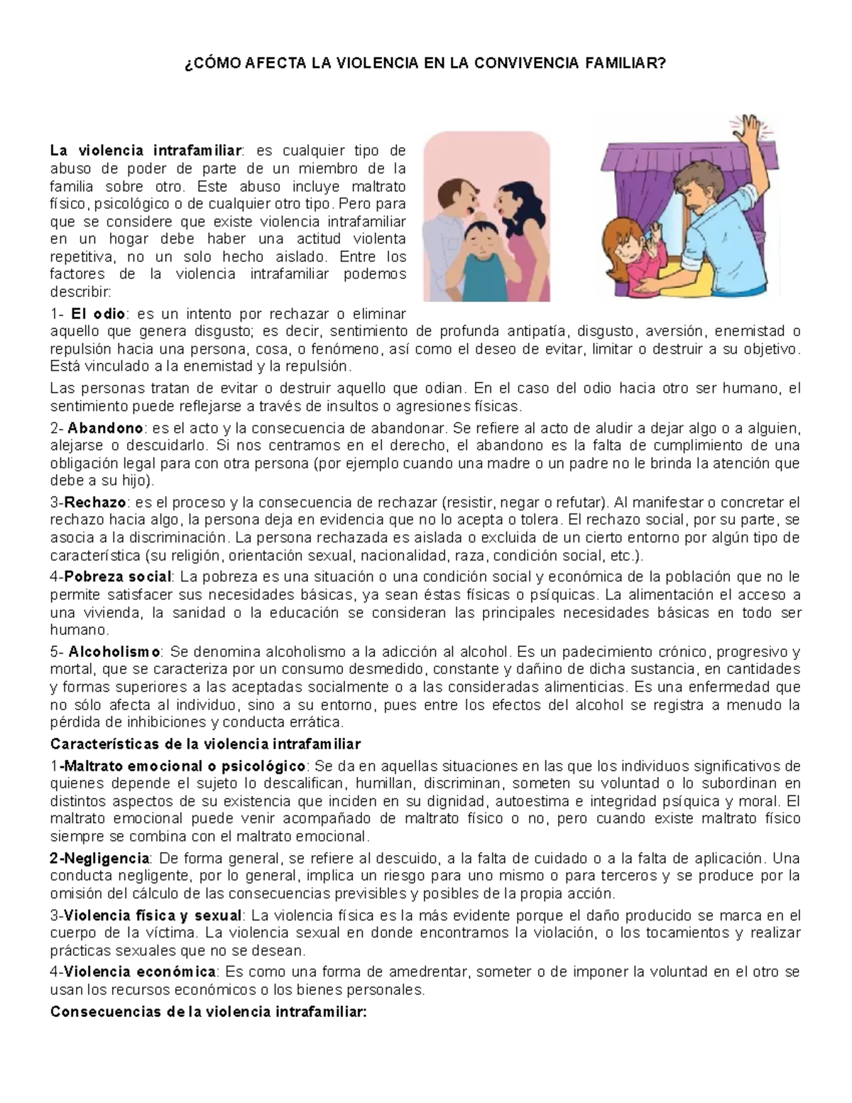 CÓMO Afecta LA Violencia EN LA Convivencia Familiar - ¿CÓMO AFECTA LA ...