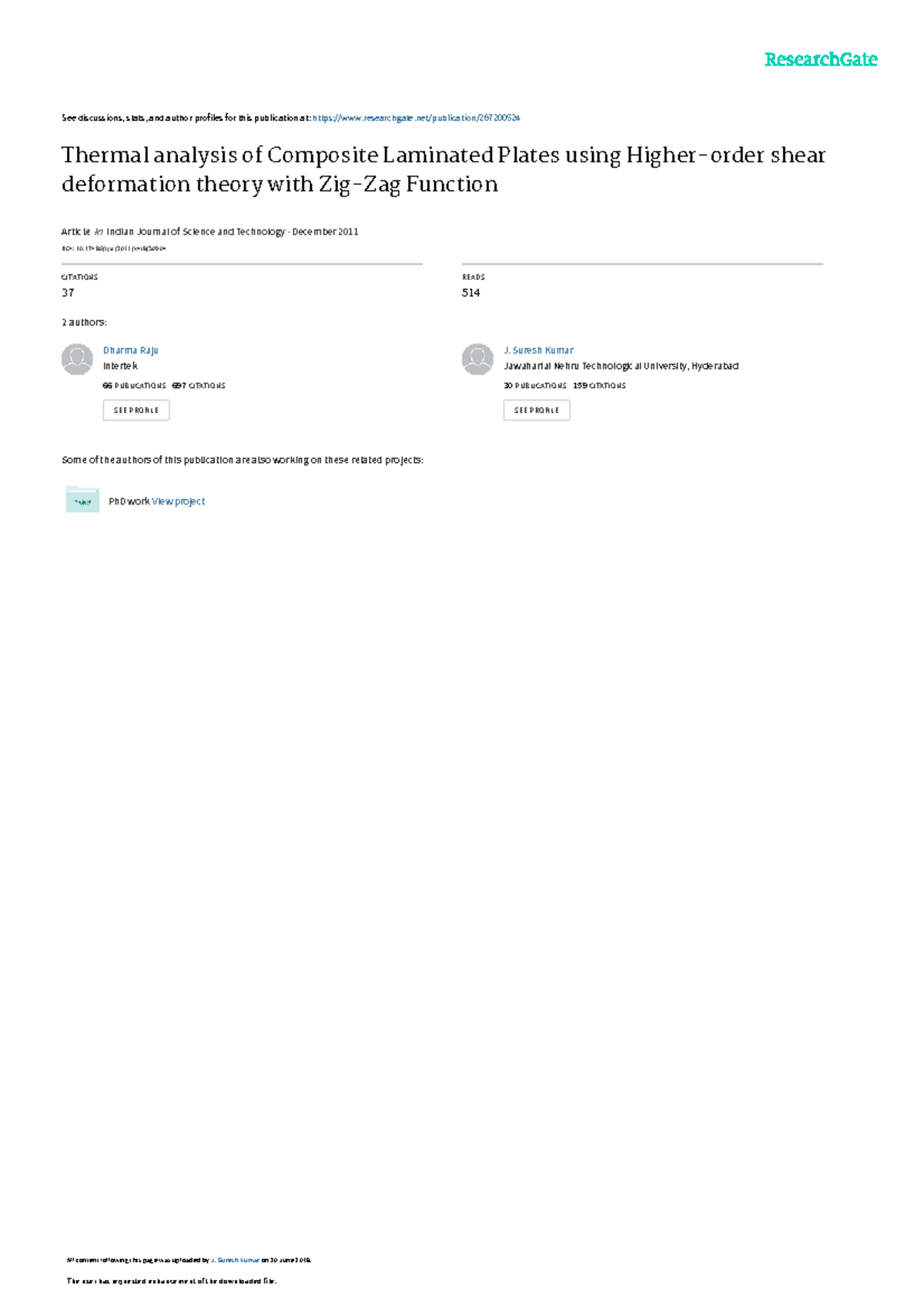 Thermal analysis of Composite Laminated Plates usi - See discussions ...