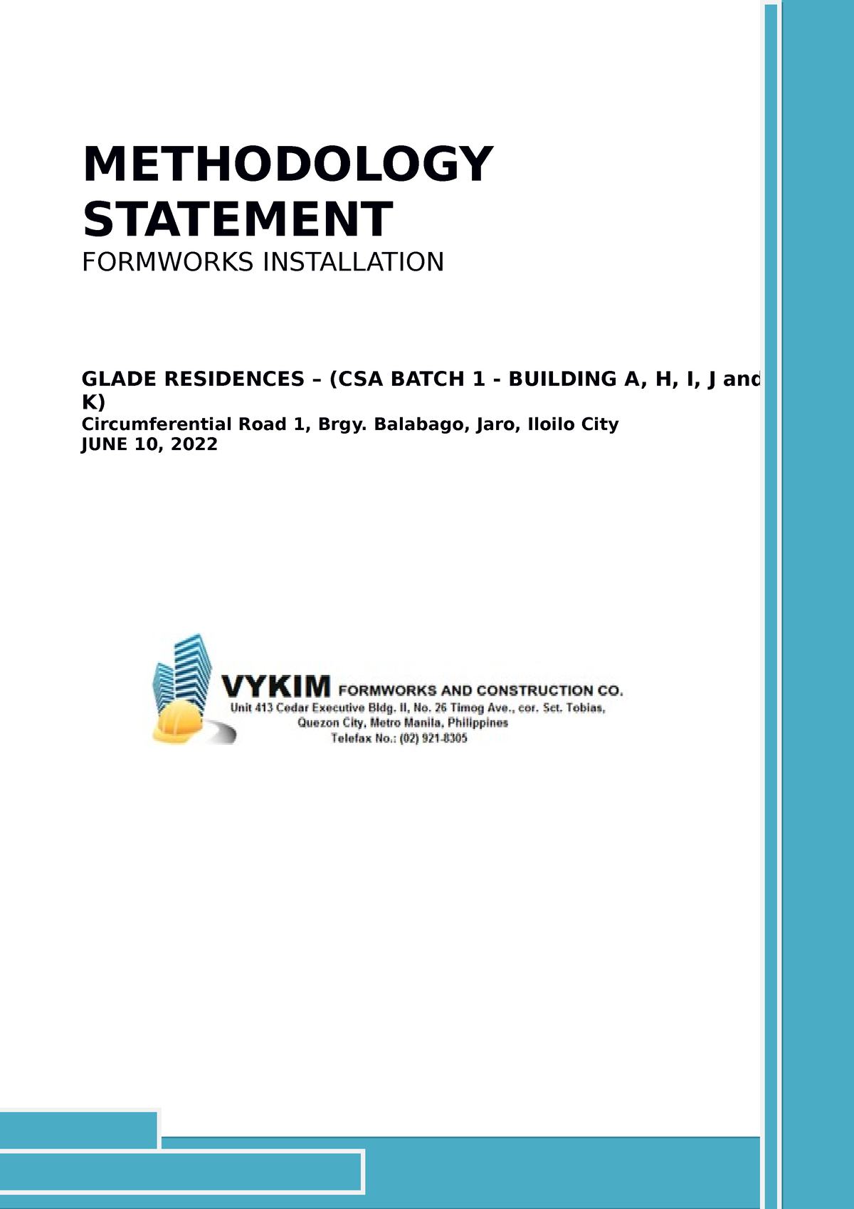 Glade - Method Statement - Formworks Installation - METHODOLOGY ...