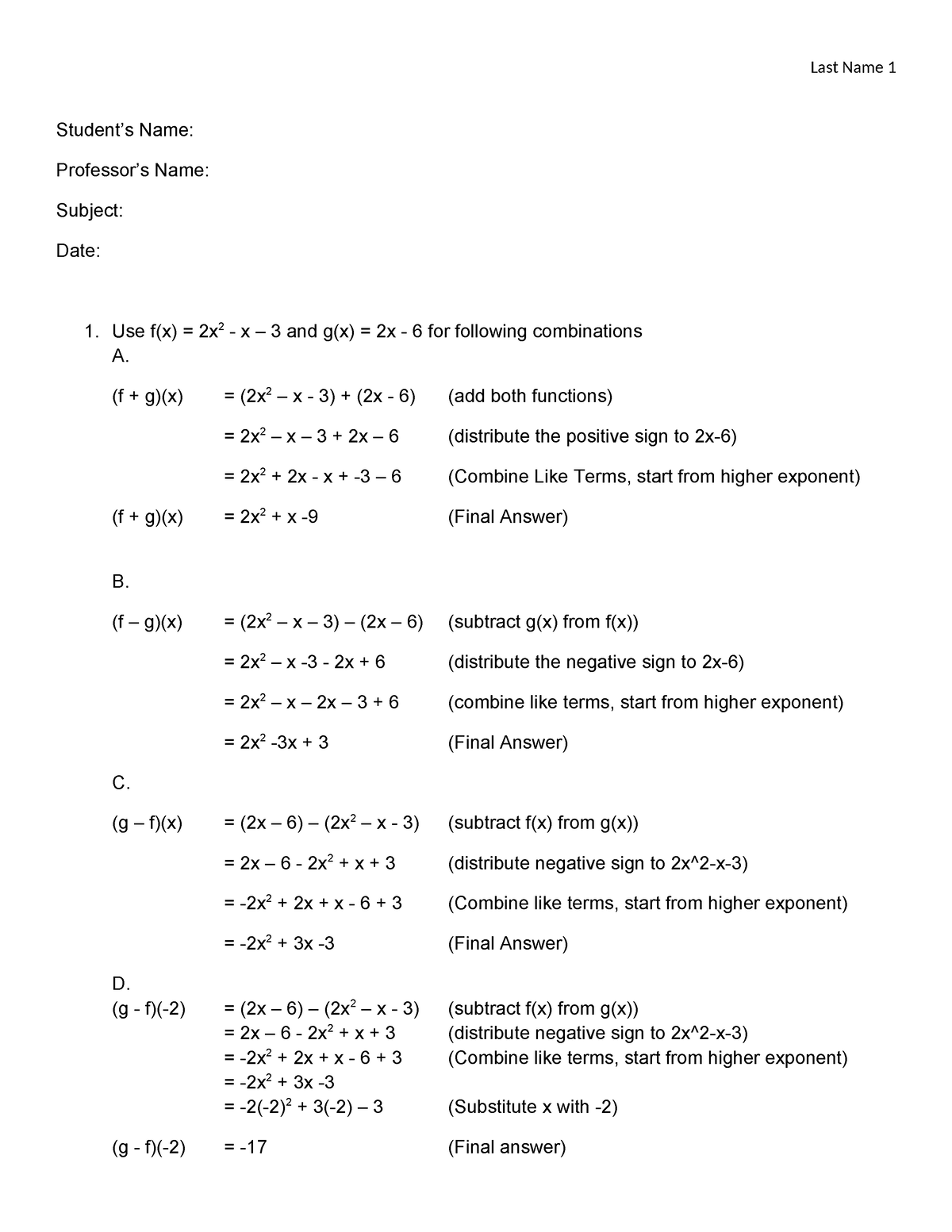 Basic Algebra - Operation of Functions and Composite Functions (2023 ...