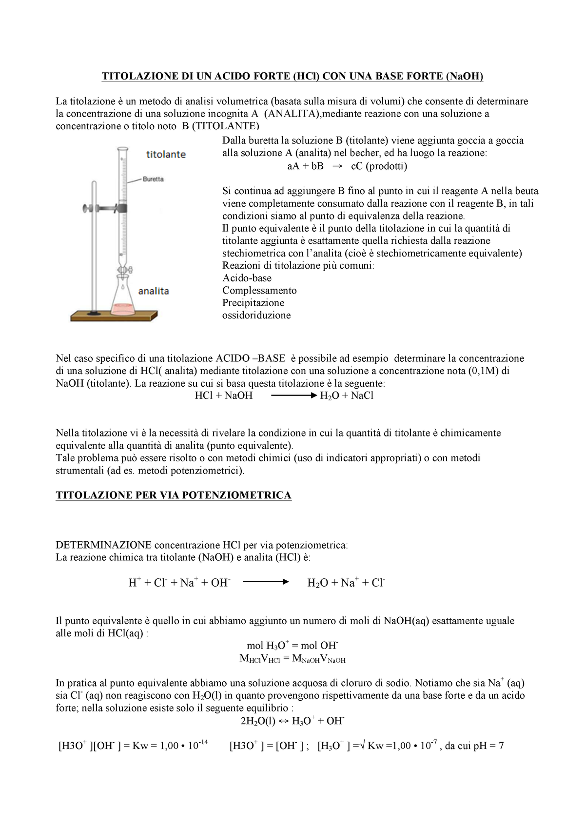 HCl acido forte