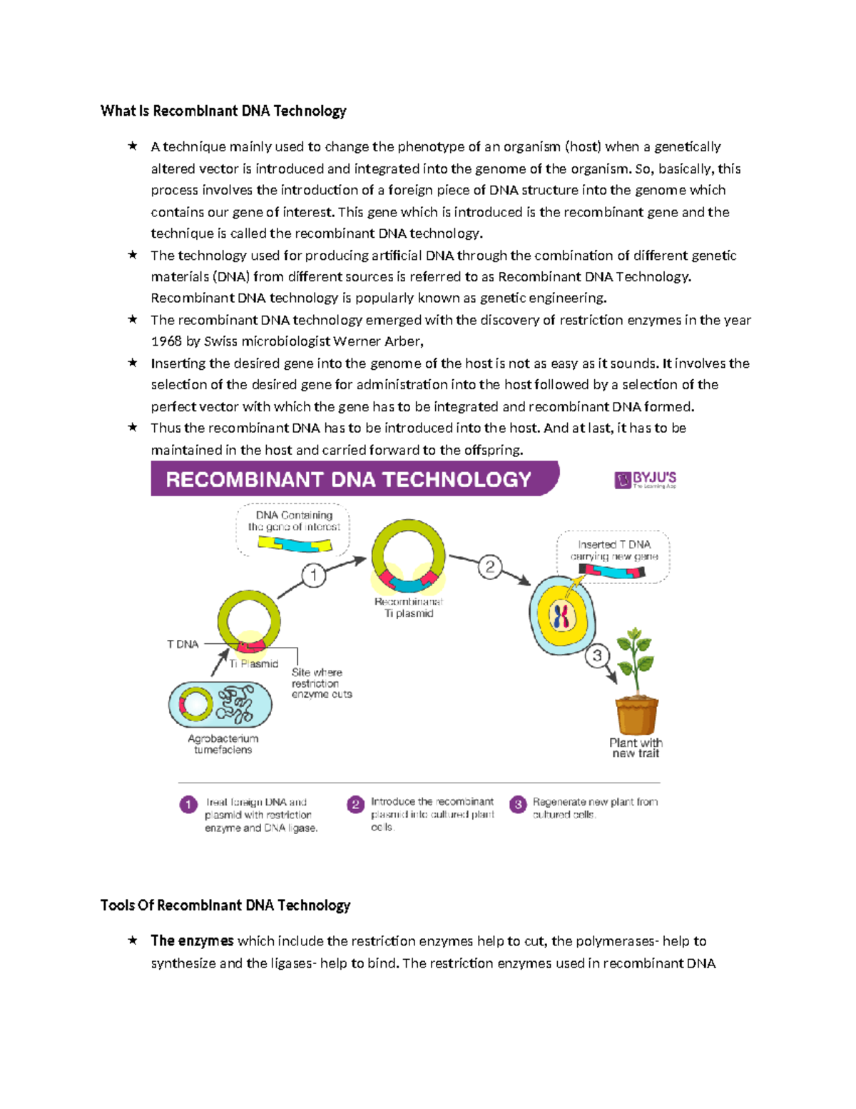 Recombinant DNA Technology AND PCR Notes - What is Recombinant DNA ...
