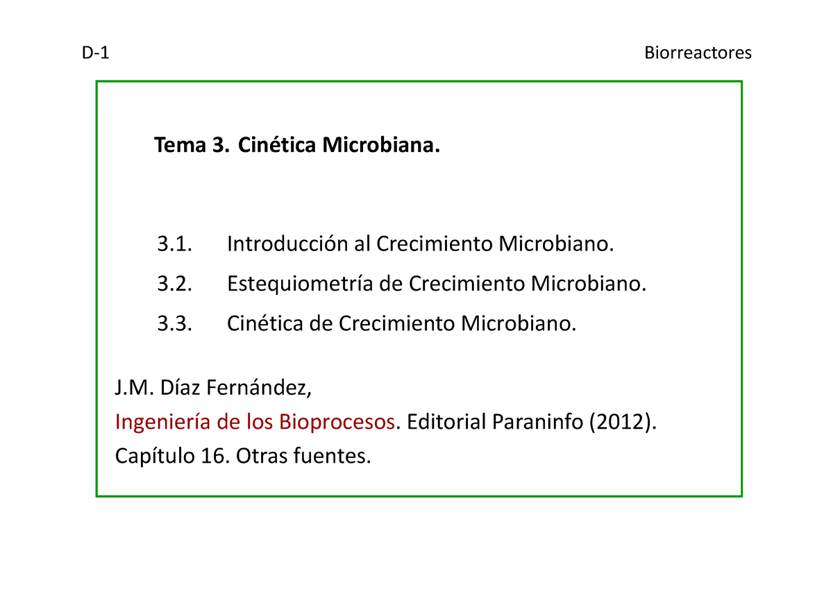 Bioreact TEMA 3 2023 - Apuntes Del Tema 3 De Biorreactores - Tema 3 ...