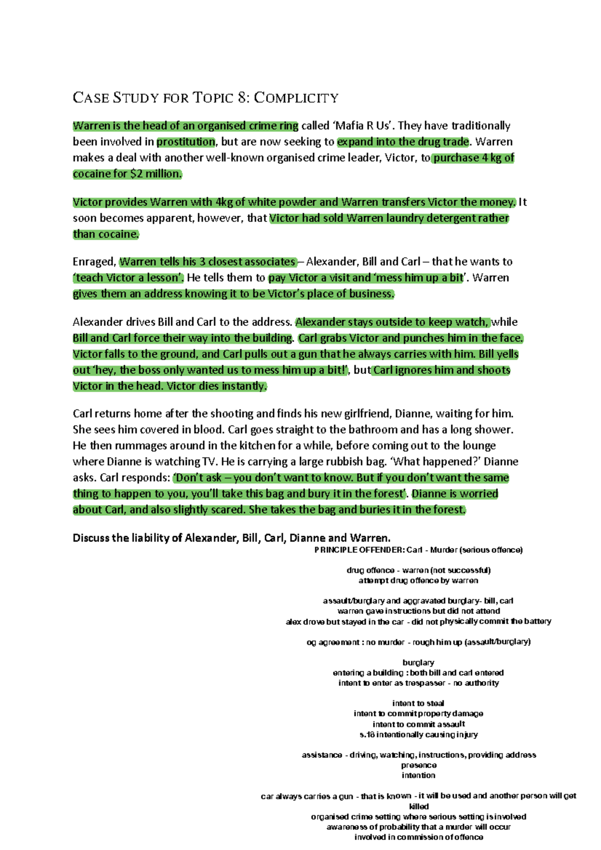 Topic 8 - Complicity - Class Case Study - CASE STUDY FOR TOPIC 8 ...