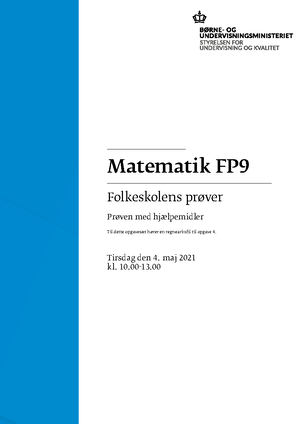 FP9 Matematik Med Hjælpemidler Maj 2022 - Matematik FP Folkeskolens ...