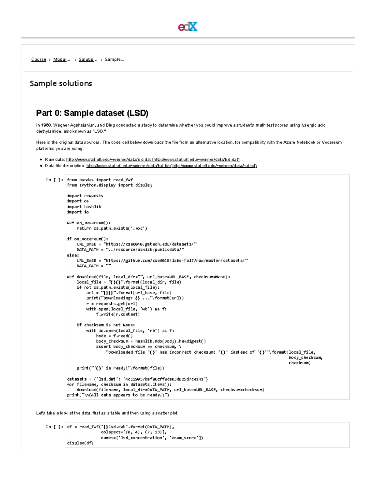 Solution Notebook 12 AD - Course Modul... Solutio... Sample... Sample ...