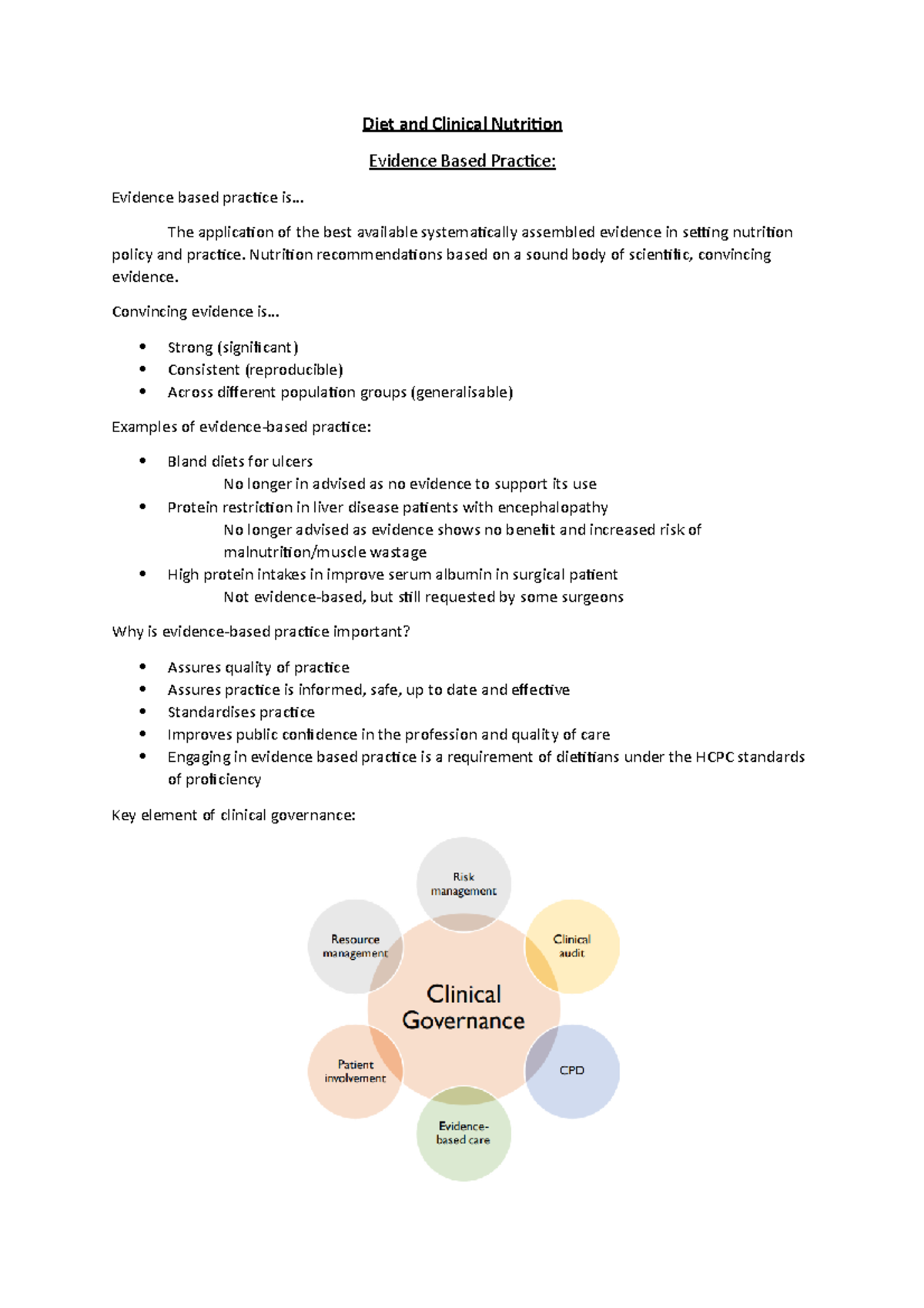 Lecture 1 - Evidence Based Practice - Diet And Clinical Nutrition ...