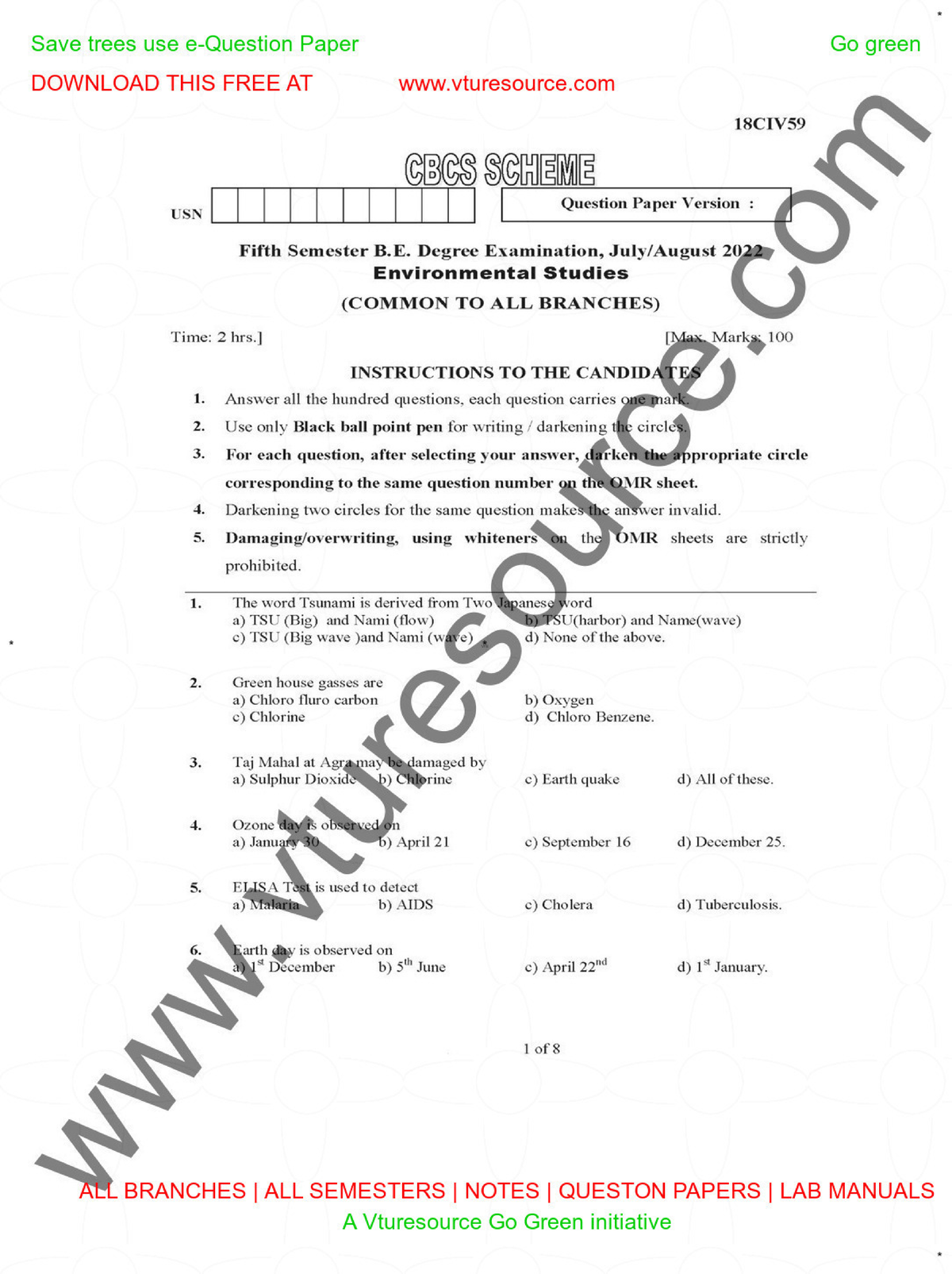 Julyaug 2022 question paper computer science vtu Studocu