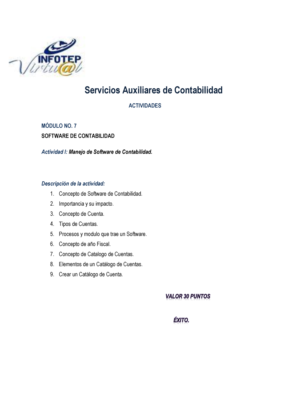 Actividad 1 Del Mod 7 Servicios Auxiliares De Contabilidad Actividades M”dulo No 7 Software 6377