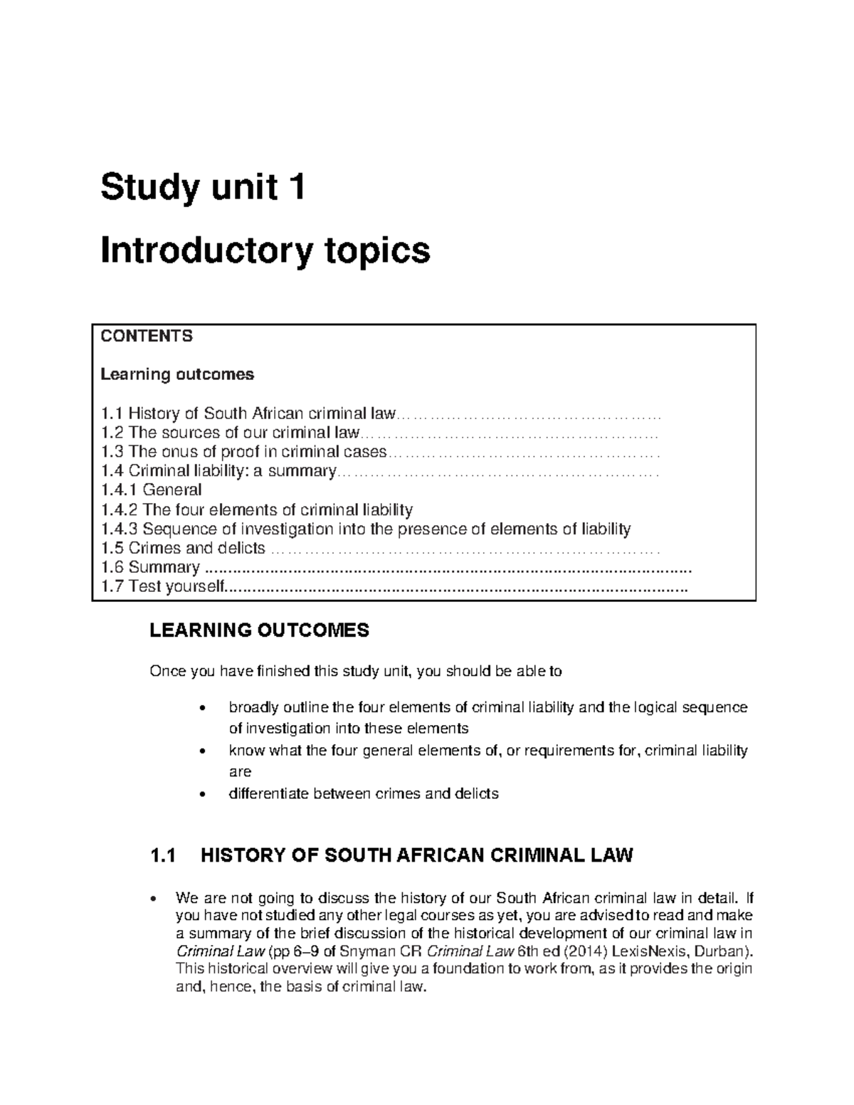 CRW1501 Study Guide Study UNIT 1 - Study unit 1 Introductory topics ...