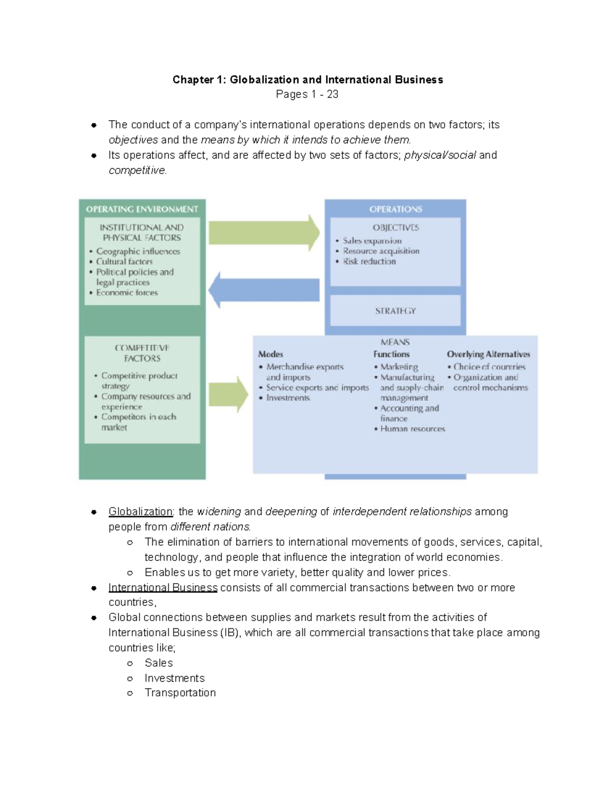 D270 Chapter 1 Lecture Notes - Chapter 1: Globalization and ...