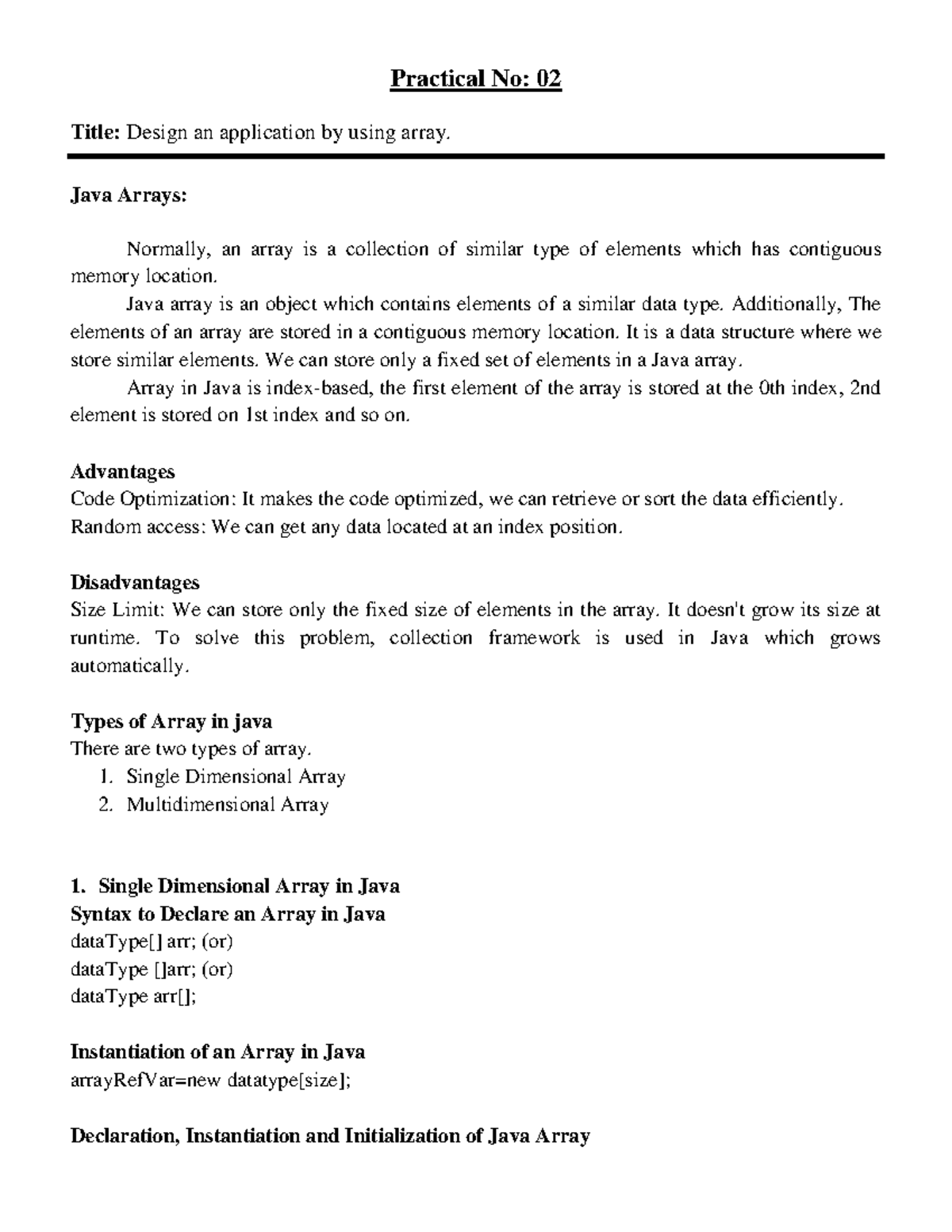 Practical 2 - Practical No: 02 Title: Design an application by using ...