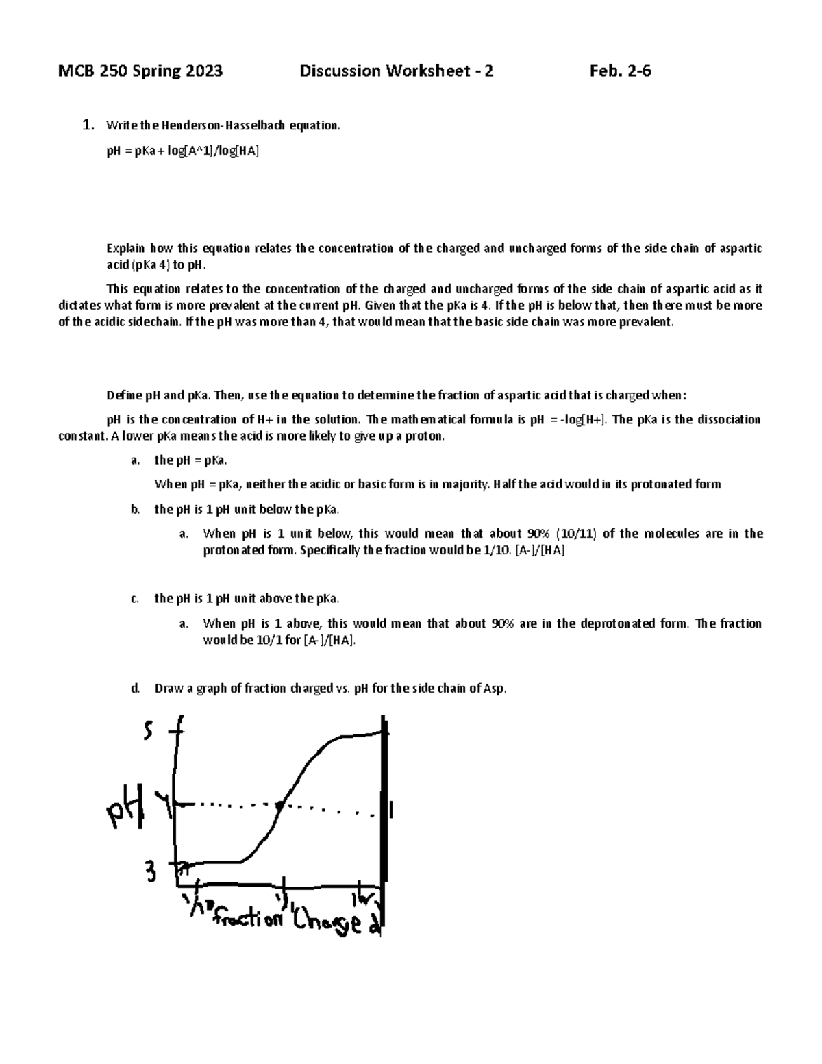 MCB250 Discussion 2 FA23=student - MCB 250 Spring 2023 Discussion ...