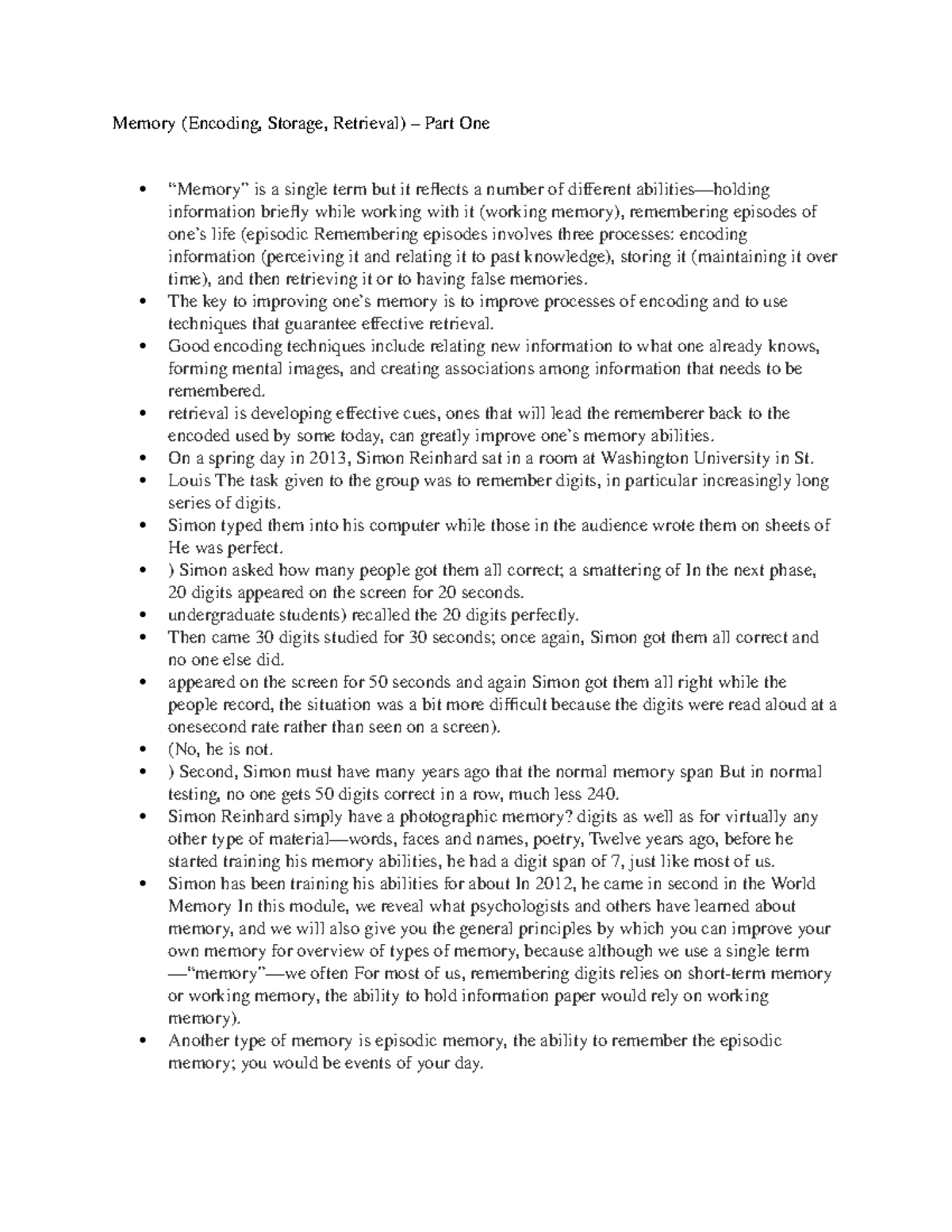 Memory Encoding Storage Retrieval Part One The Key To Improving